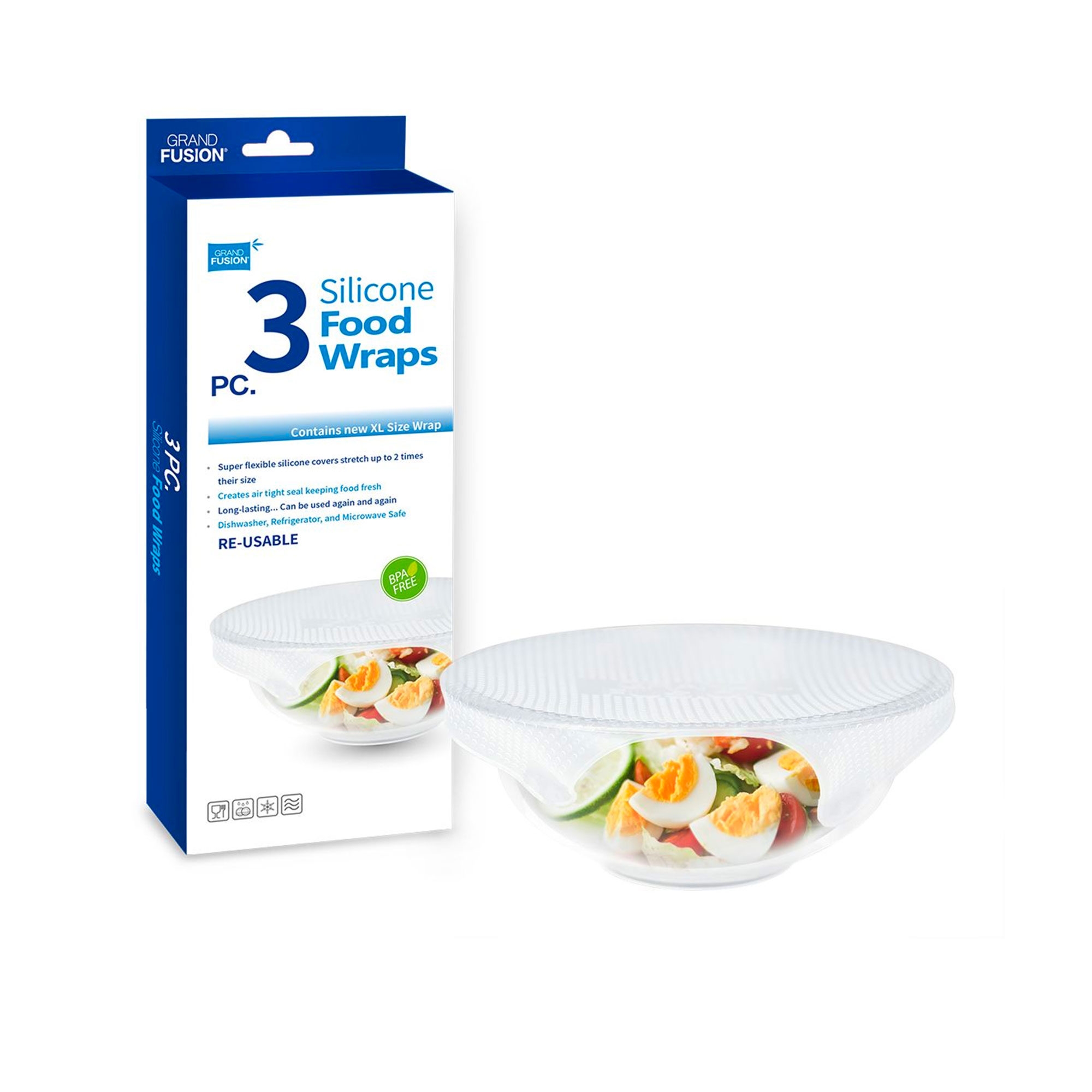 Grand Fusion Silicone Food Wrap Set of 3 XL Image 2