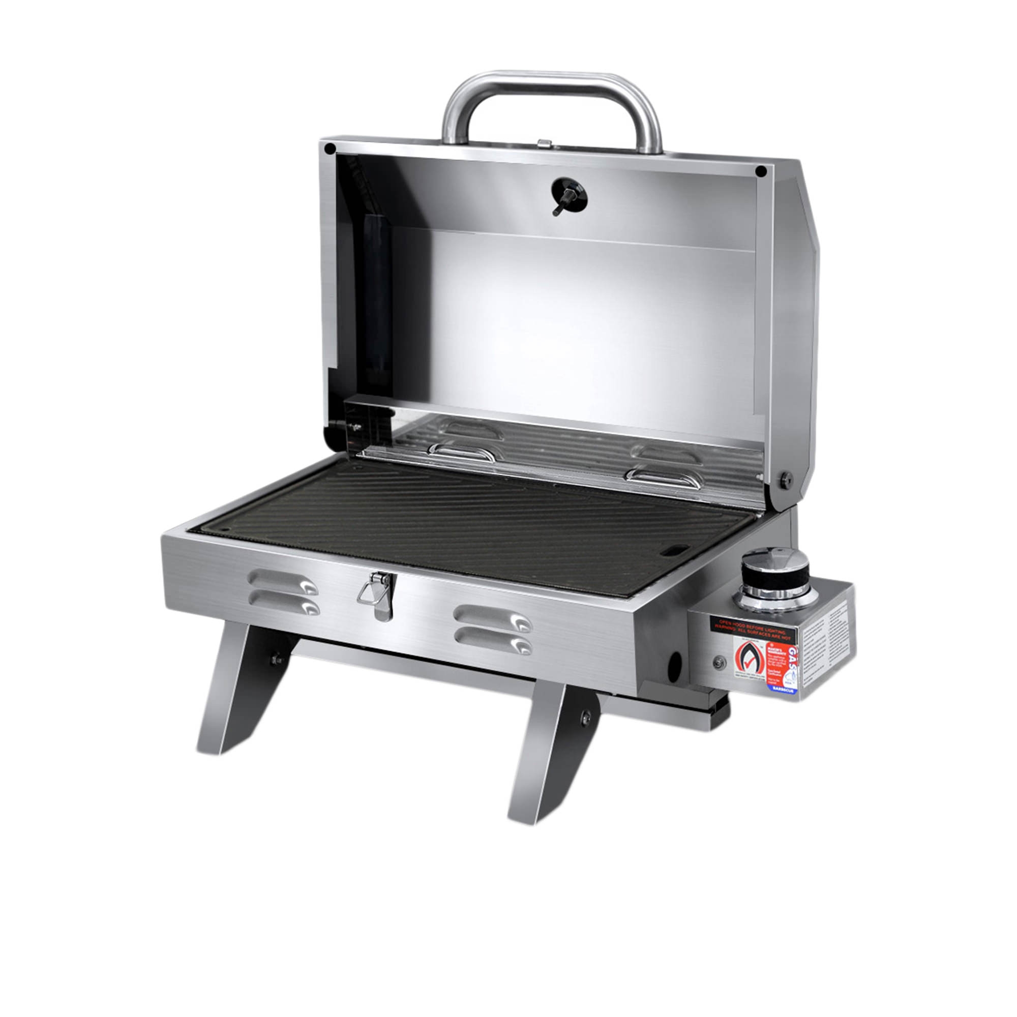 Grillz Gas Camping BBQ with Double Sided Grill Plate 60cm Image 1