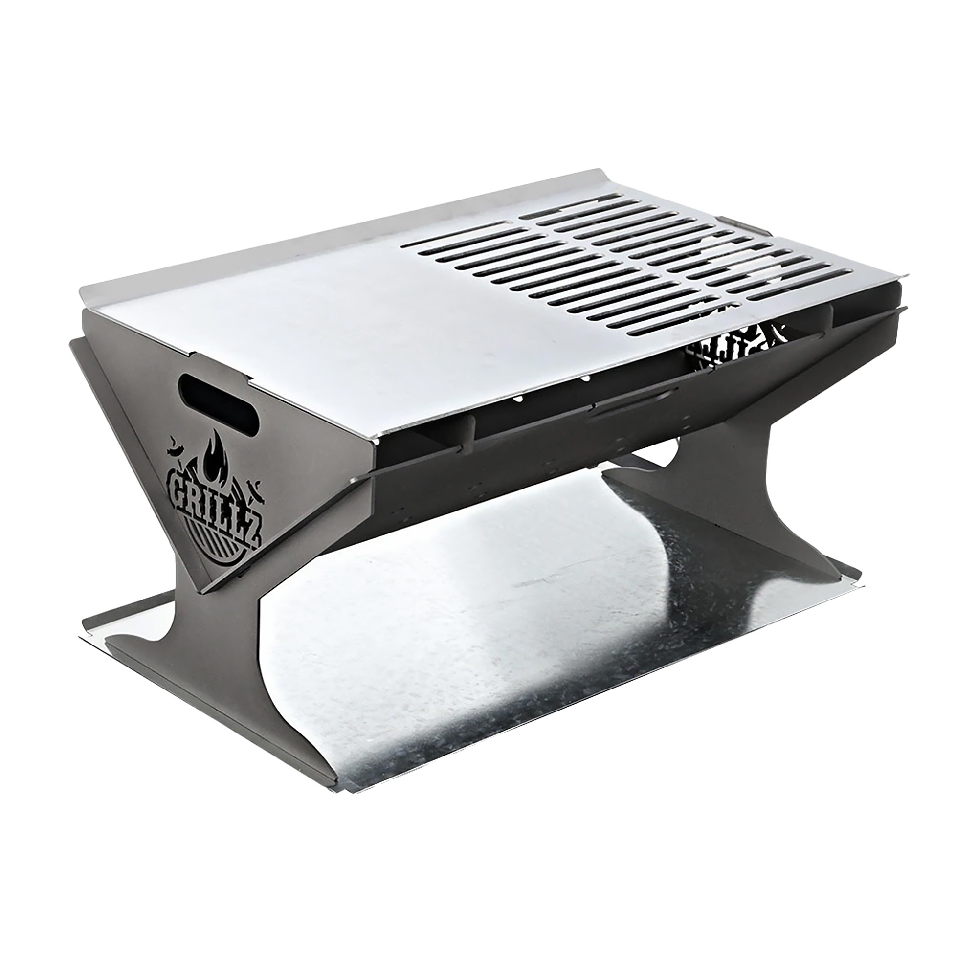 Grillz Stainless Steel Portable Fire Pit and BBQ Image 1