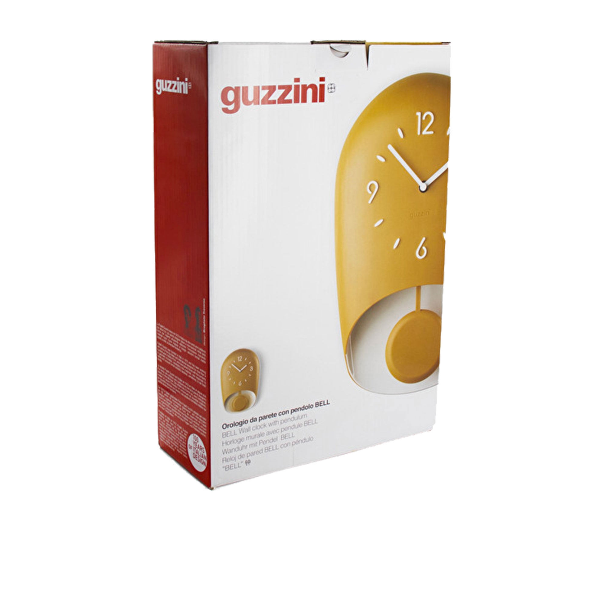 Guzzini Bell Wall Clock with Pendulum Yellow Image 2