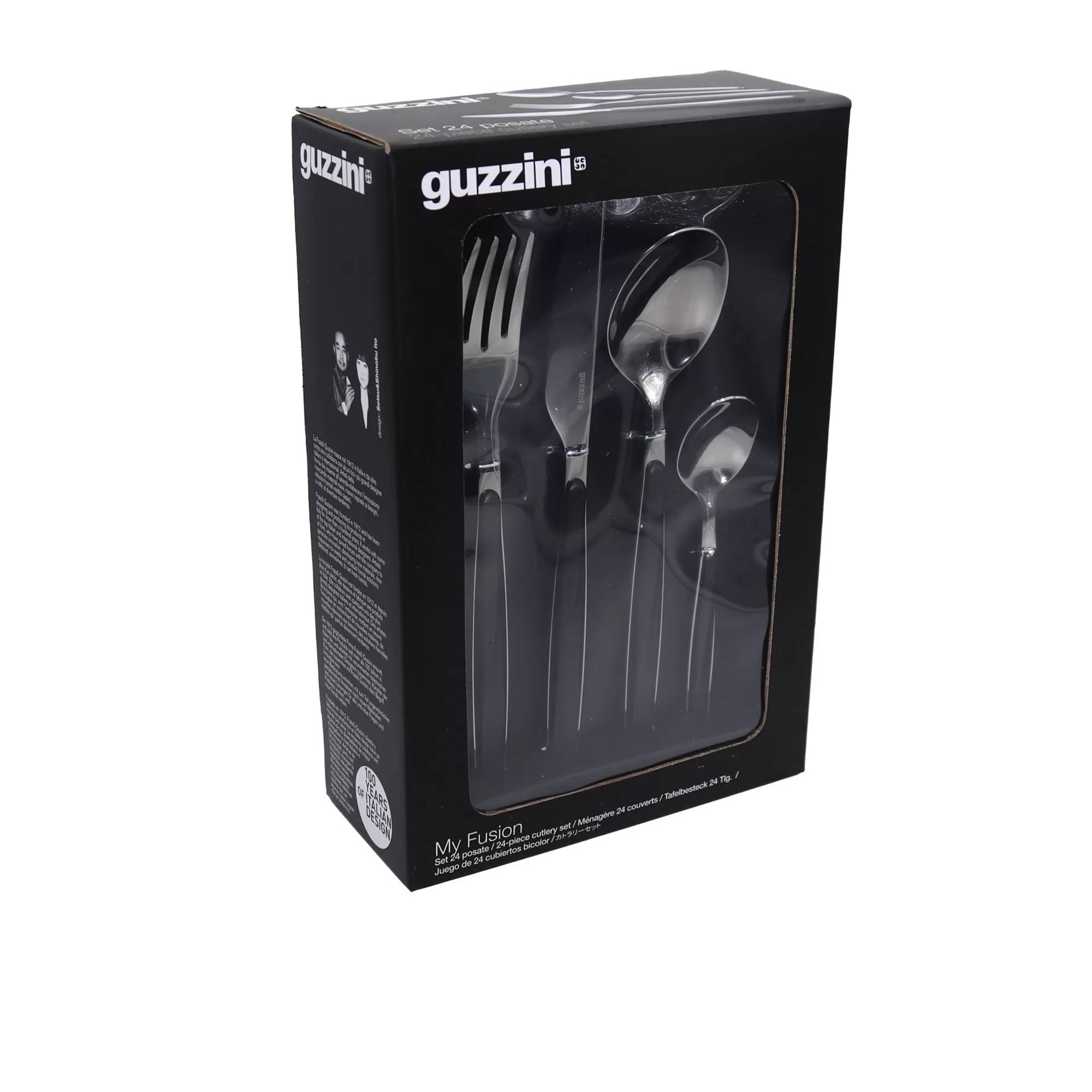 Guzzini My Fusion Cutlery Set 24pc Black Image 2