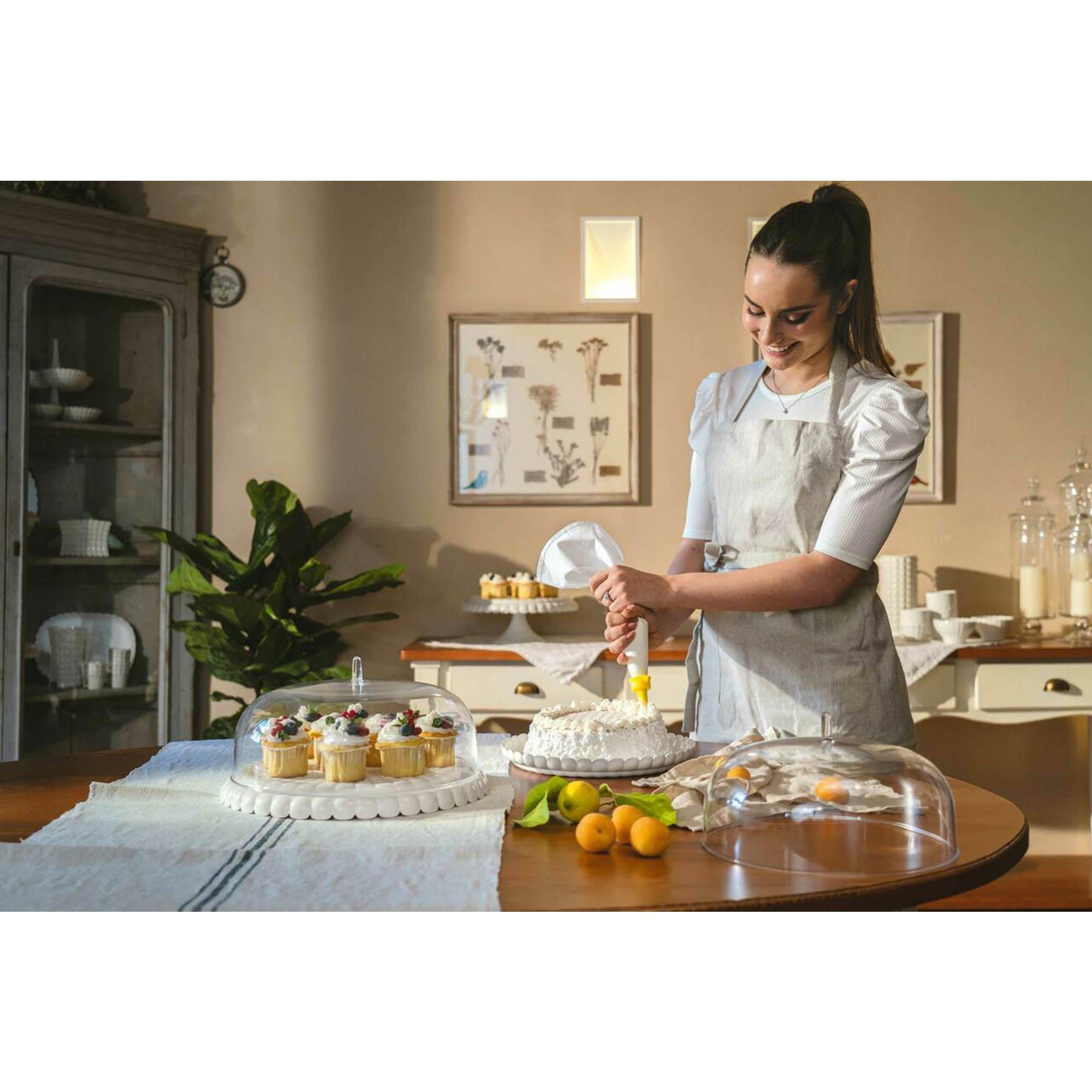 Guzzini Tiffany Cake Platter with Lid 30cm White Image 3