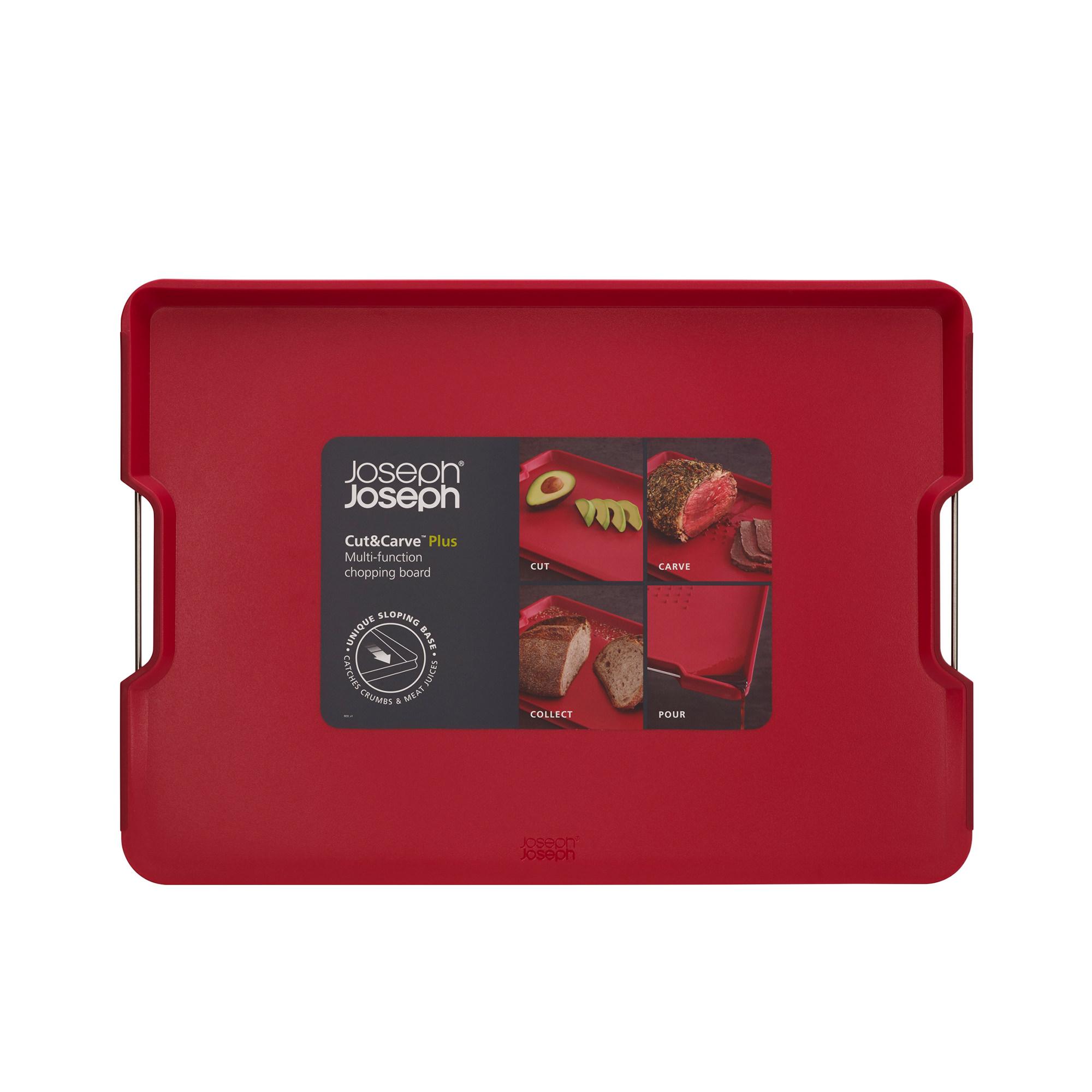 Joseph Joseph Cut & Carve Plus Multifunction Chopping Board 41x29cm Red Image 6