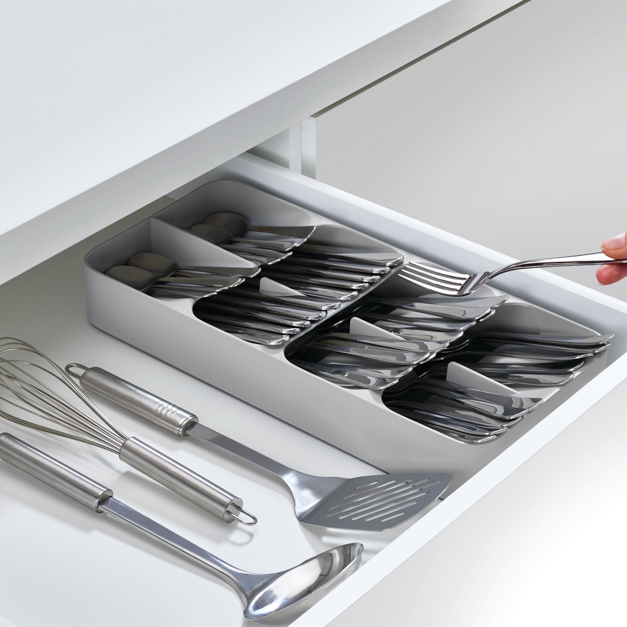 Joseph Joseph DrawerStore Compact Cutlery Organiser Large Grey Image 2