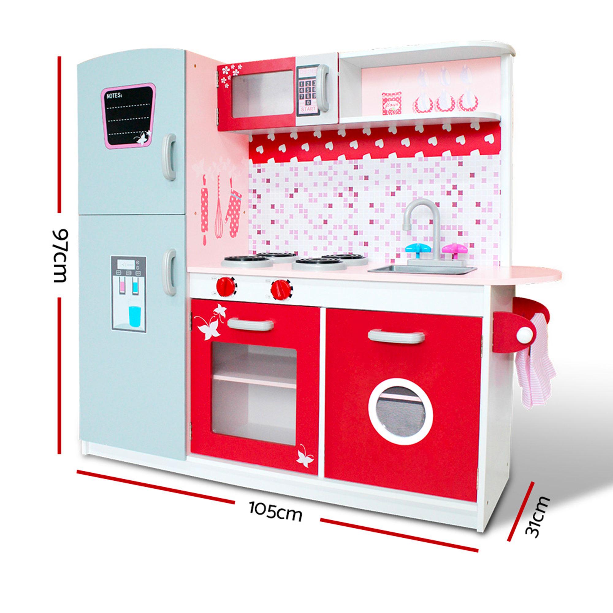 Keezi Kids Pretend Play Kitchen Red/Pink Image 4