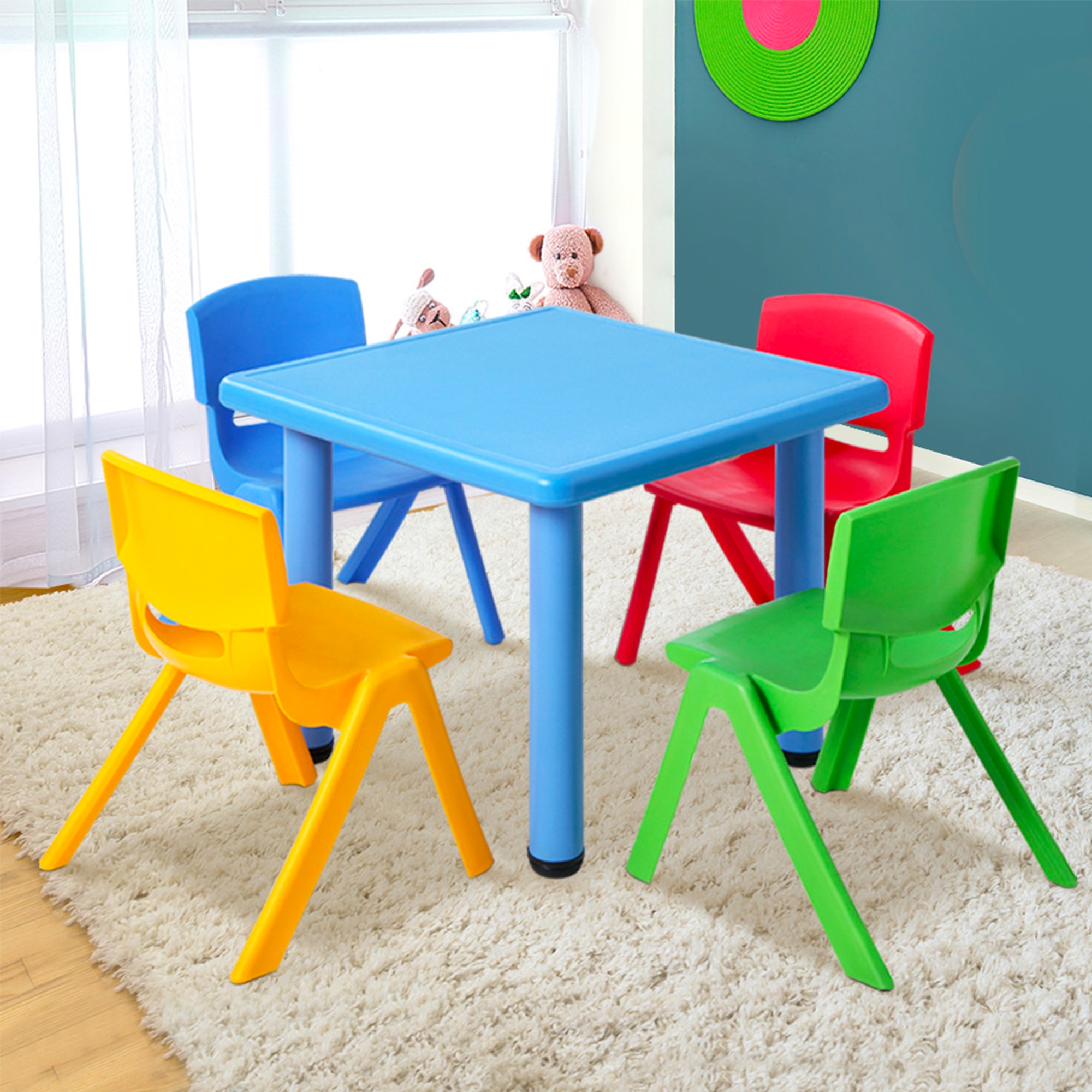 Keezi Kids Study Table and Chair Set 5pc Image 2