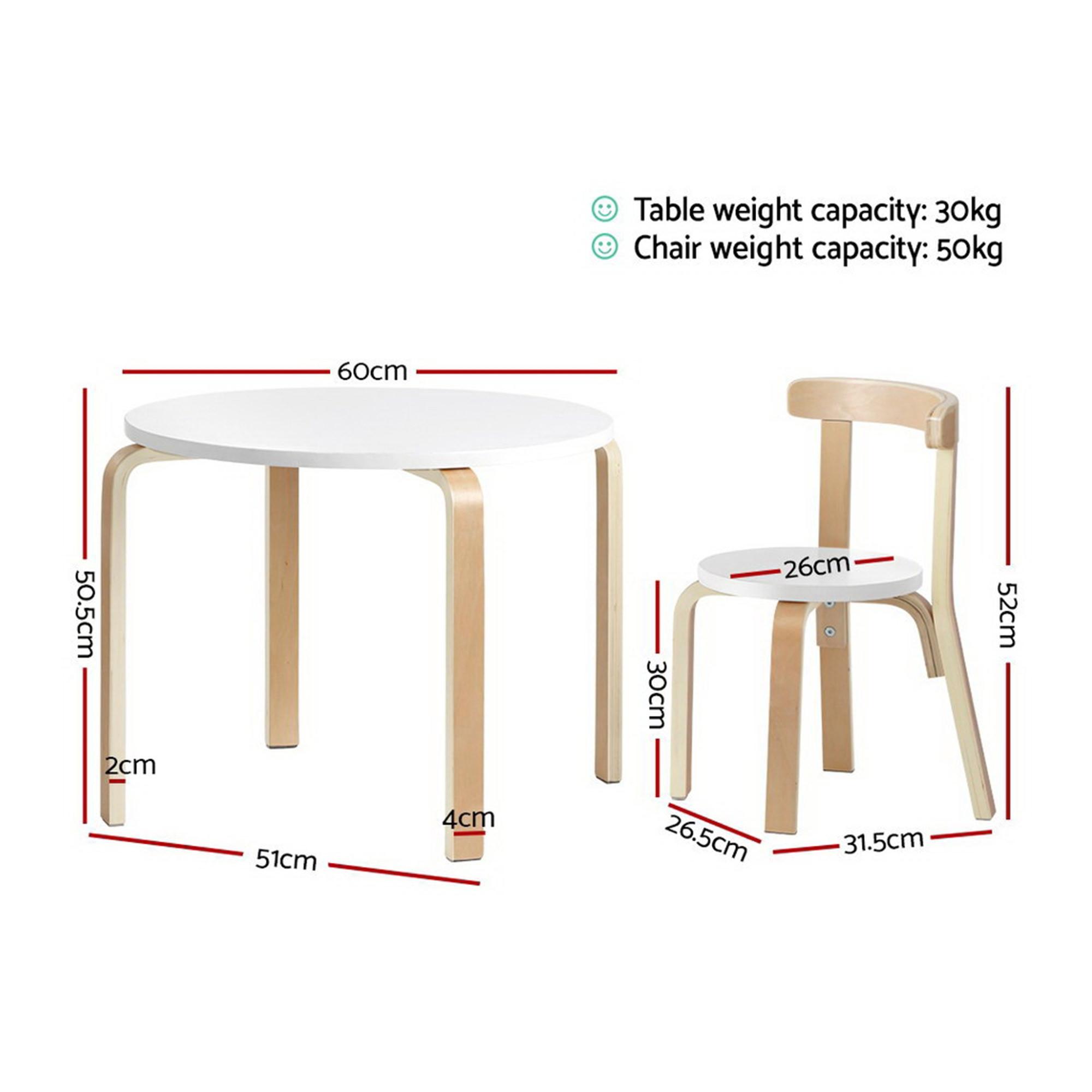 Keezi Nordic Kids Table and Chair 3pc Set Image 3