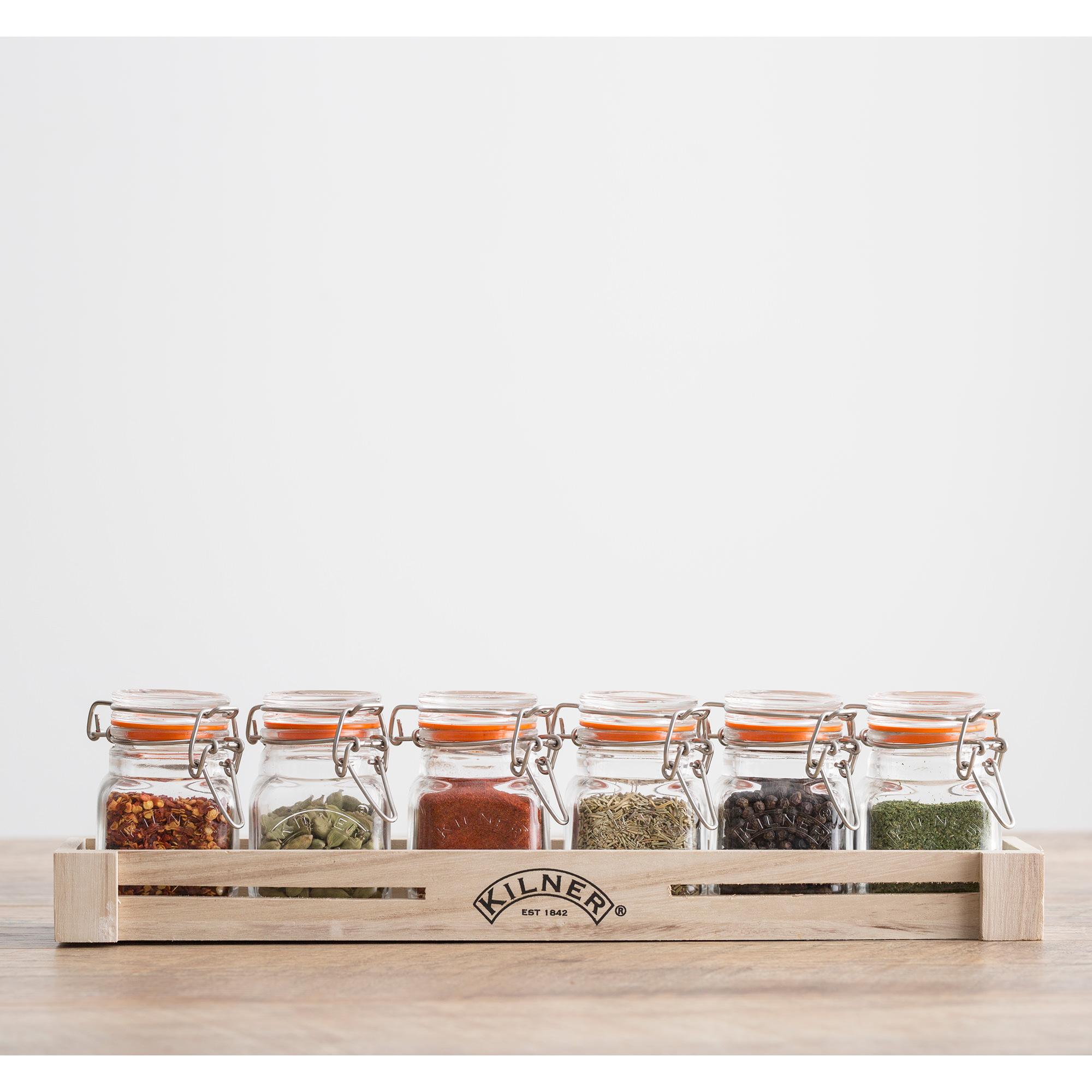 Kilner Spice Jar with Wooden Caddy Set 7pc Image 3