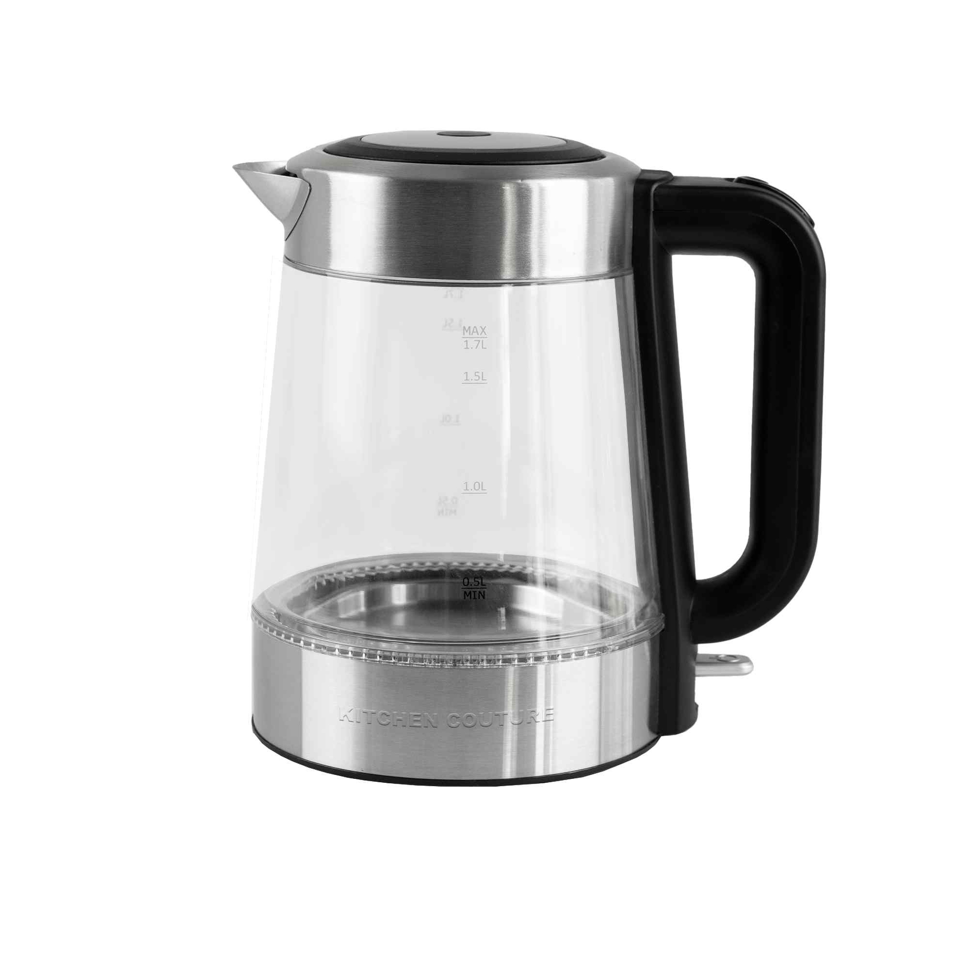 Kitchen Couture Cool Touch Electric Glass Kettle 1.7L Clear 1