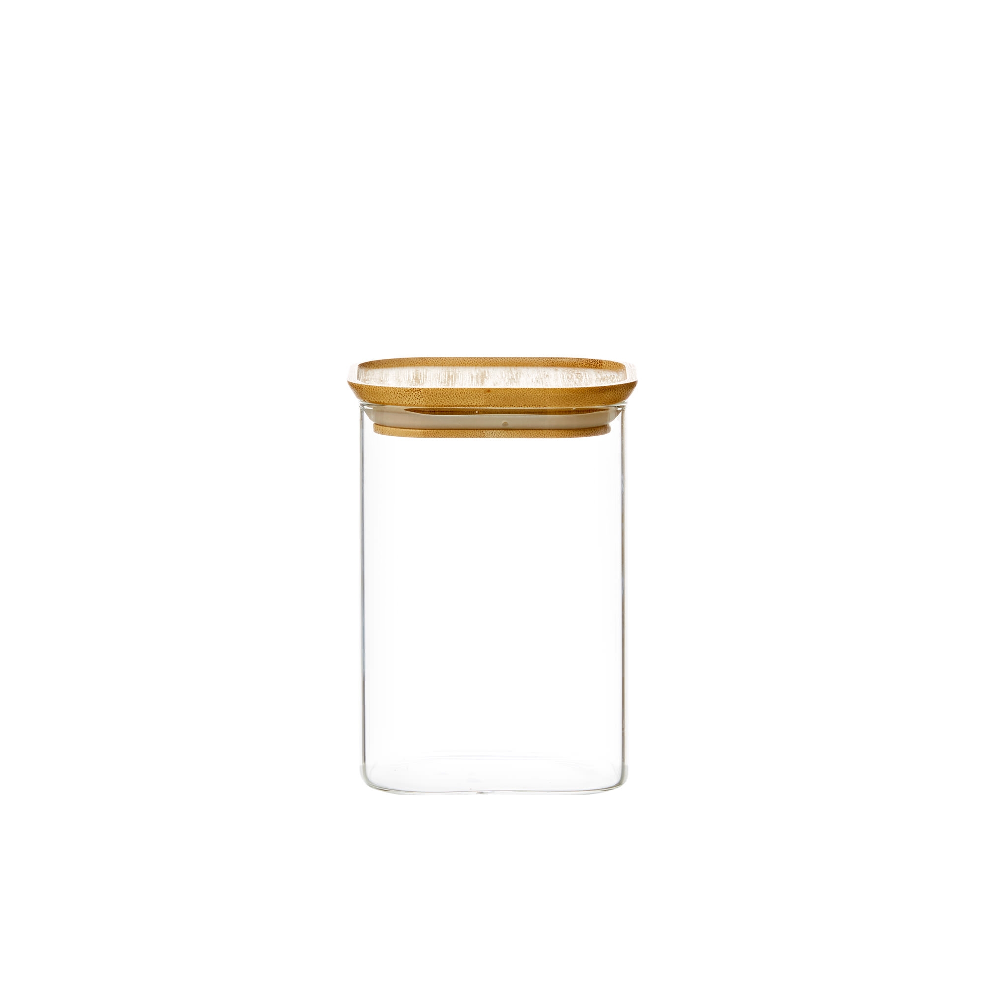 Kitchen Pro Eco Square Glass Canister with Bamboo Lid 1.1L Image 1