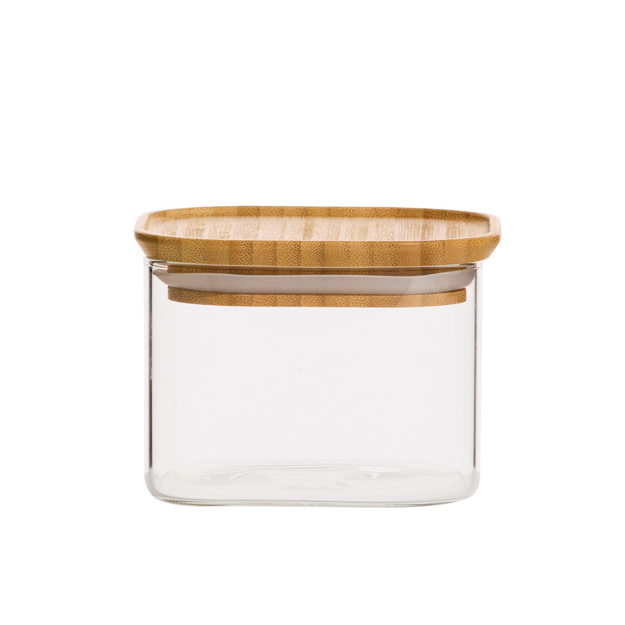 Kitchen Pro Eco Square Glass Canister with Bamboo Lid 500ml Image 1