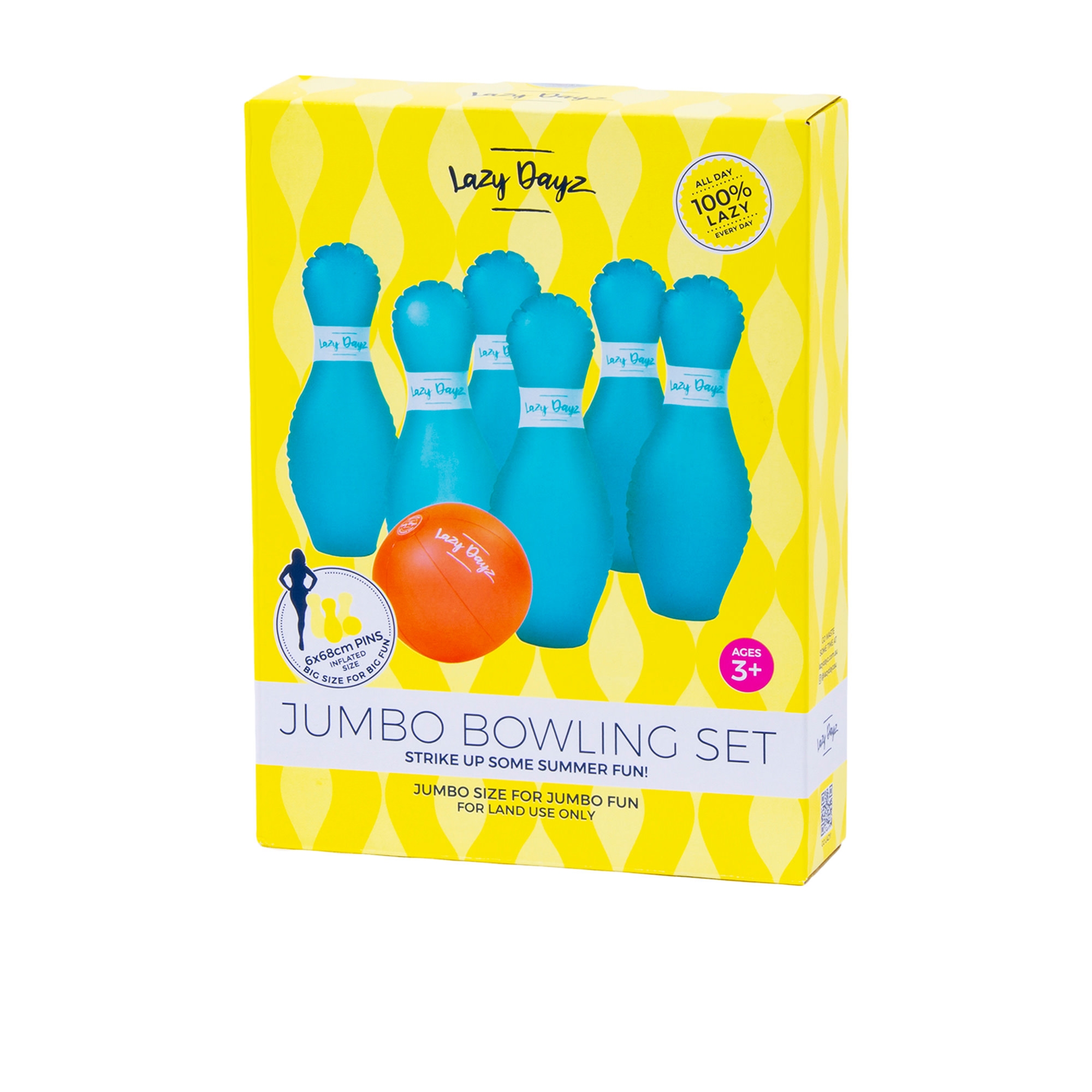 Lazy Dayz Inflatable Bowling Set Teal and Orange Image 2