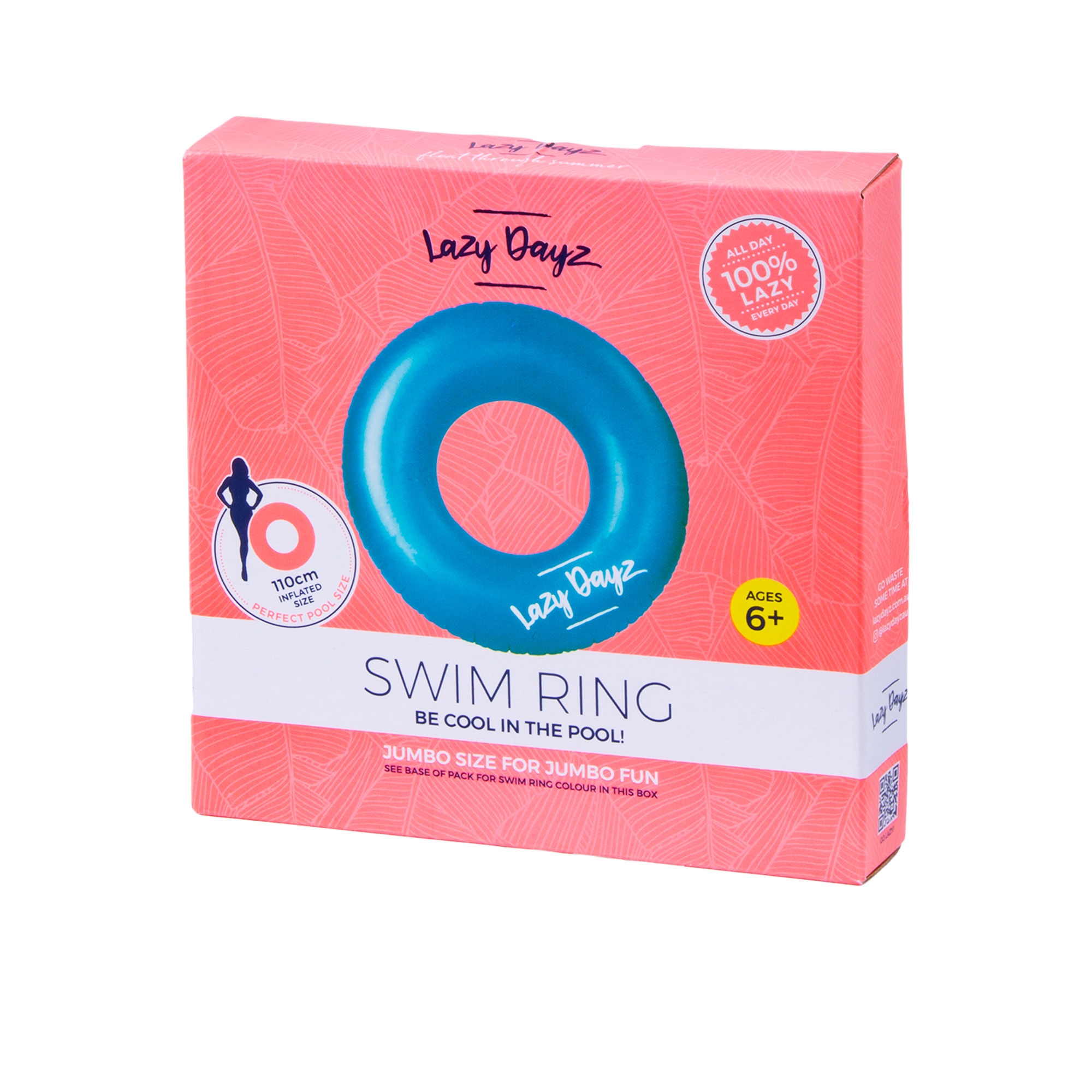 Lazy Dayz Inflatable Swim Ring Teal Image 2