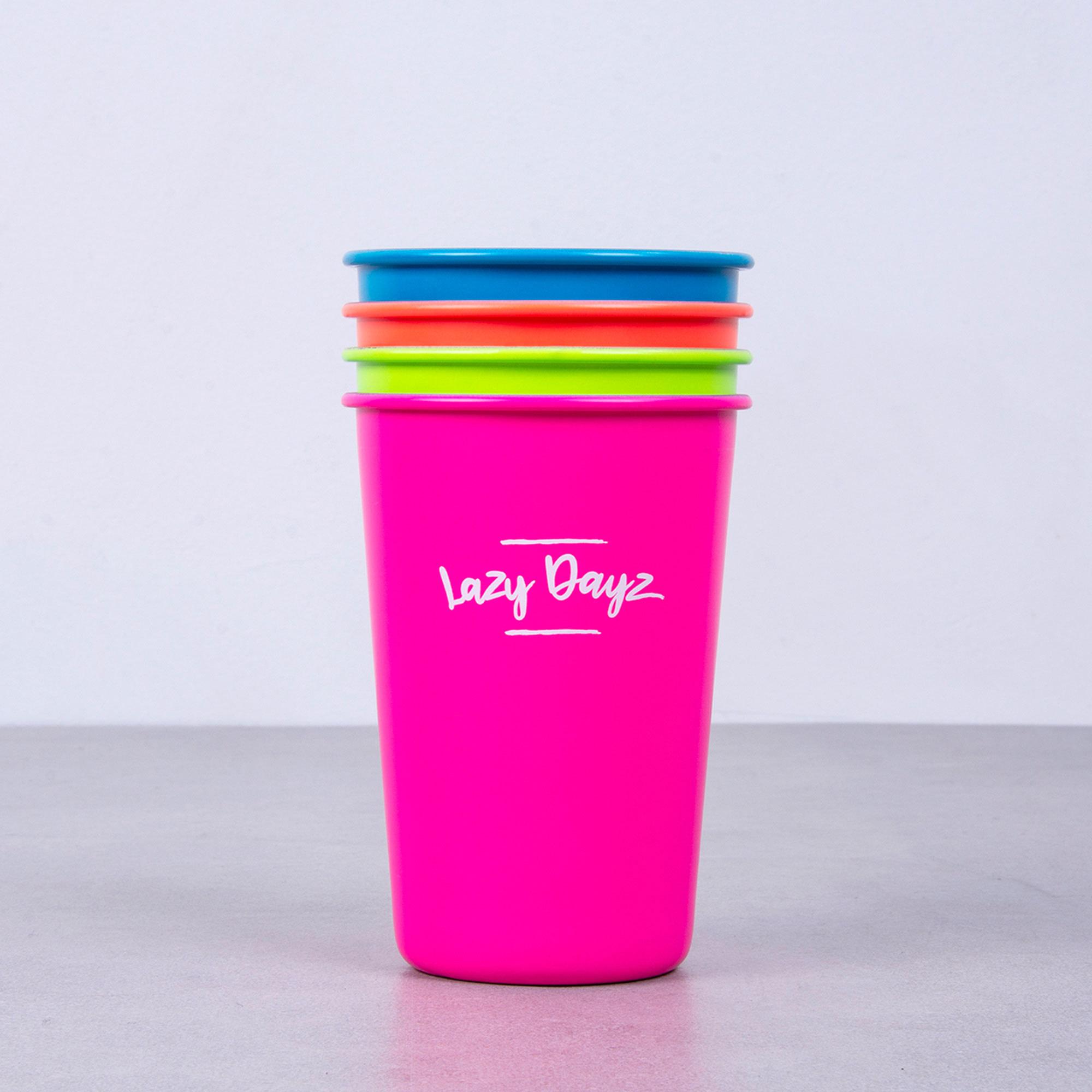 Lazy Dayz Picnic Cup 350ml Set of 4 Multicolour Image 3