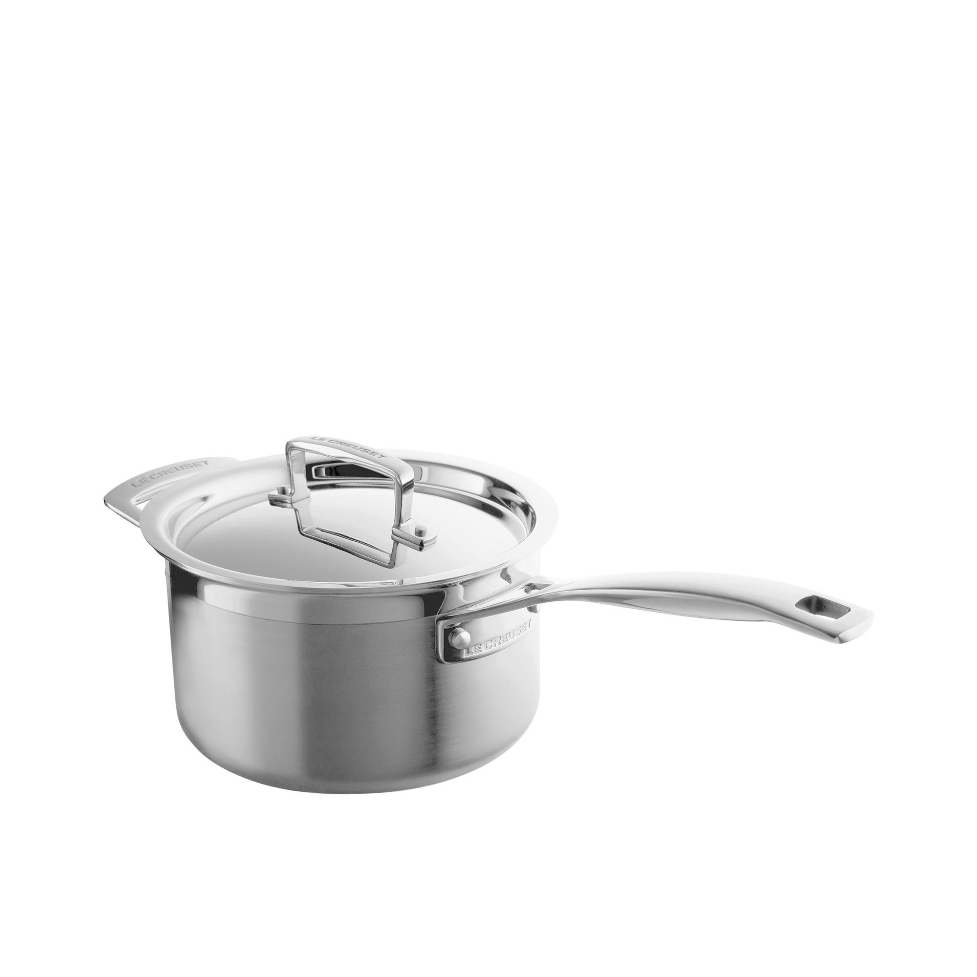 Le Creuset 3-Ply Stainless Steel Saucepan with Lid 18cm - 2.8L Image 3