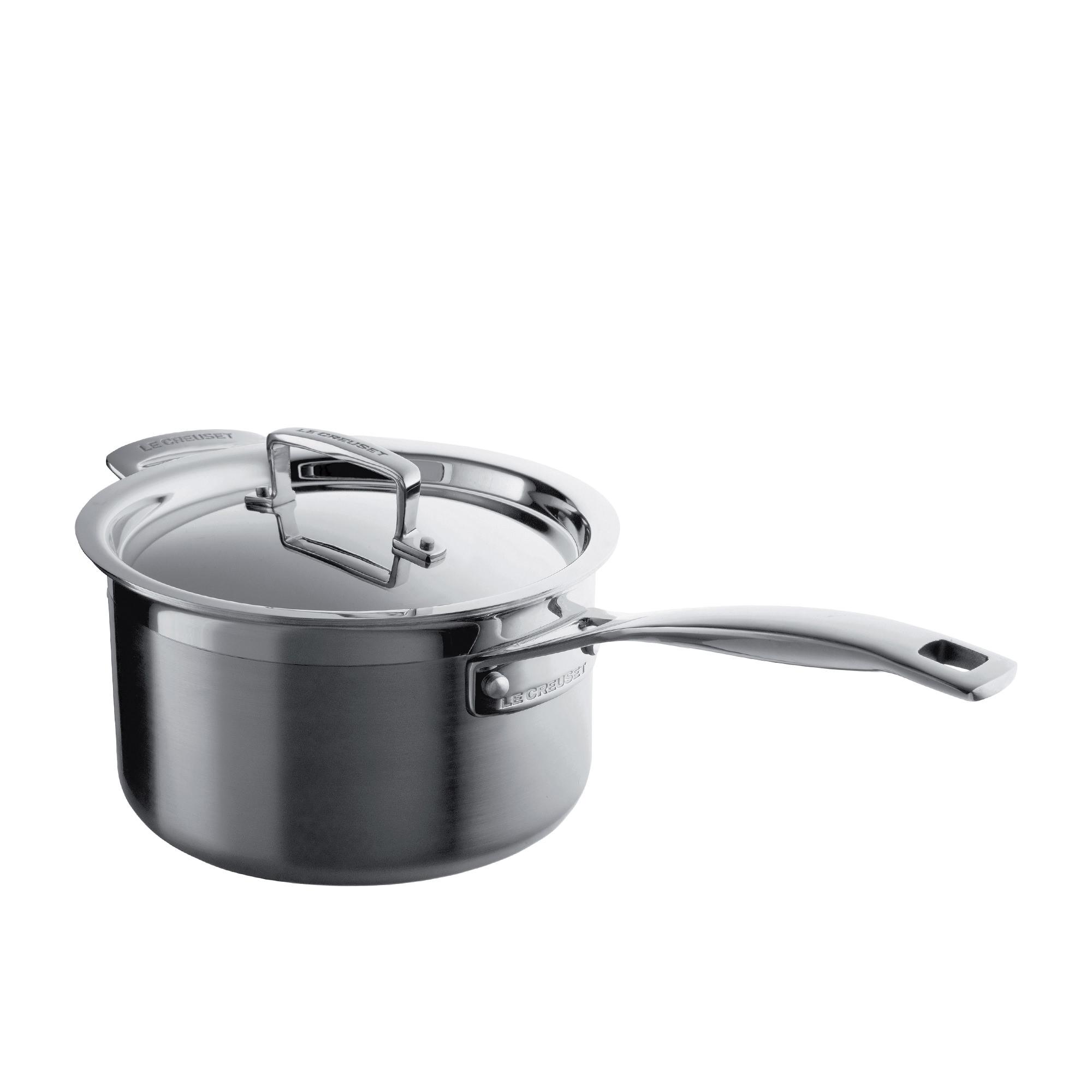 Le Creuset 3-Ply Stainless Steel Saucepan with Lid 20cm - 3.8L Image 3