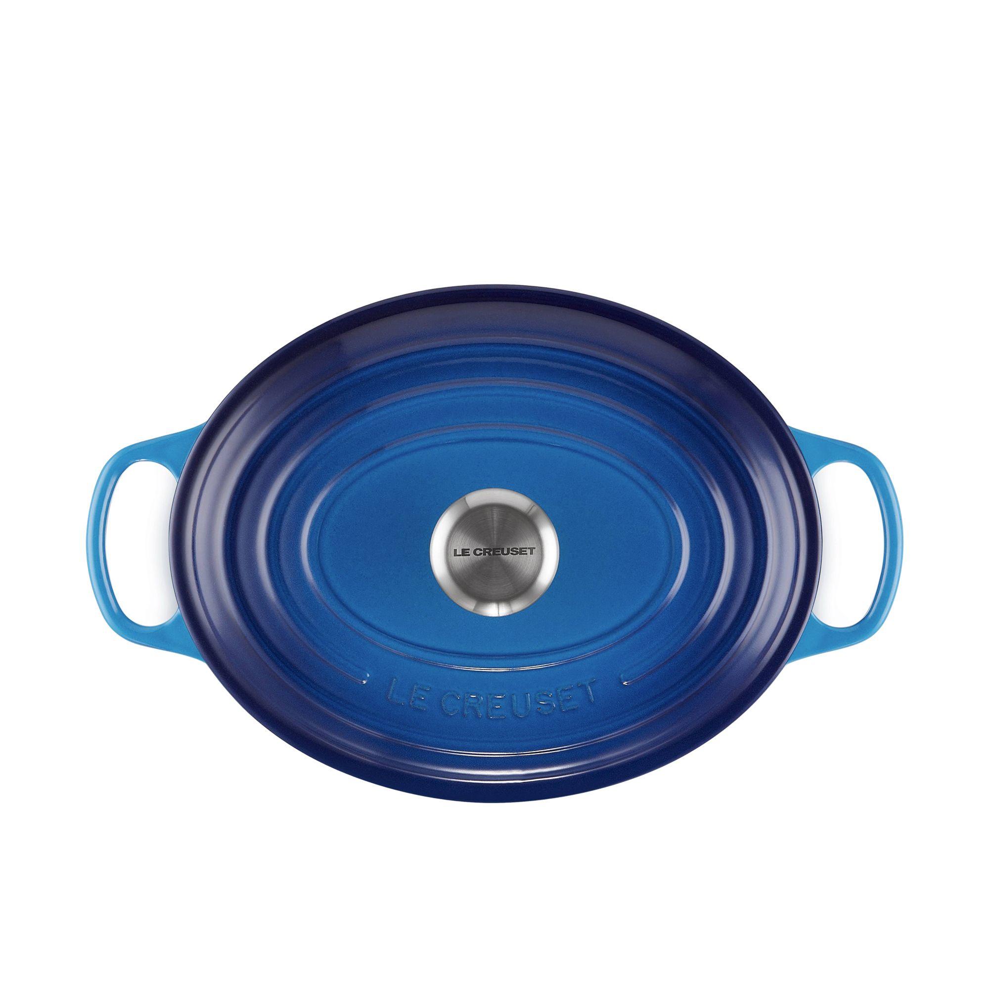 Le Creuset Signature Cast Iron Oval Casserole 29cm - 4.7L Azure Blue Image 6