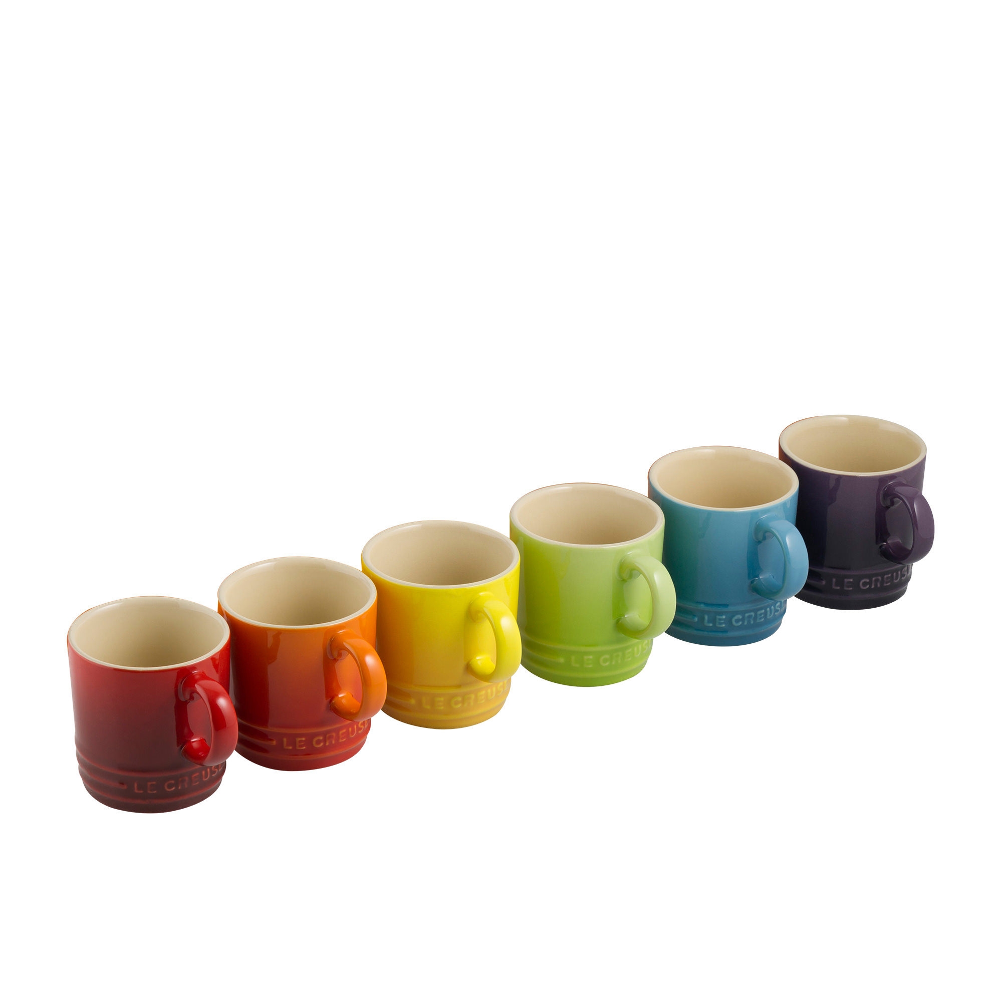 Le Creuset Stoneware Espresso Mug 100ml Set of 6 Rainbow Image 1