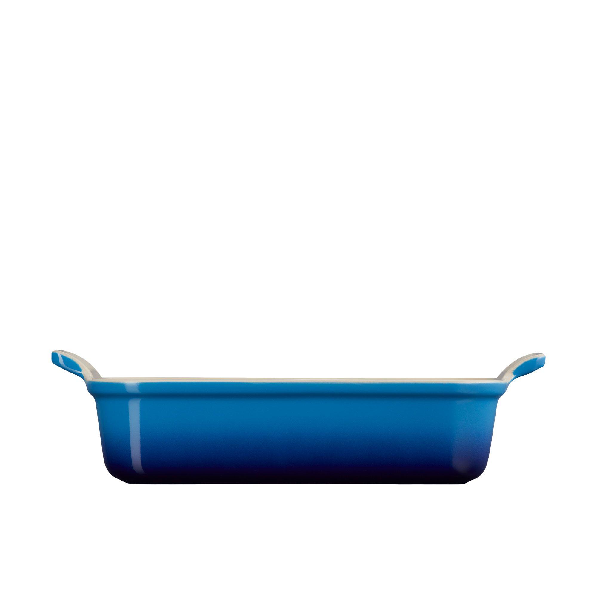 Le Creuset Stoneware Heritage Rectangular Dish 26cm - 2.3L Azure Blue Image 6