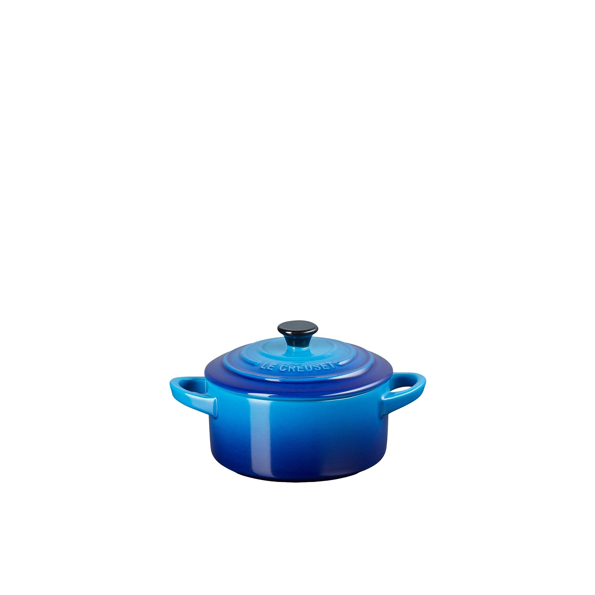 Le Creuset Stoneware Mini Round Casserole 9cm Azure Blue Image 1