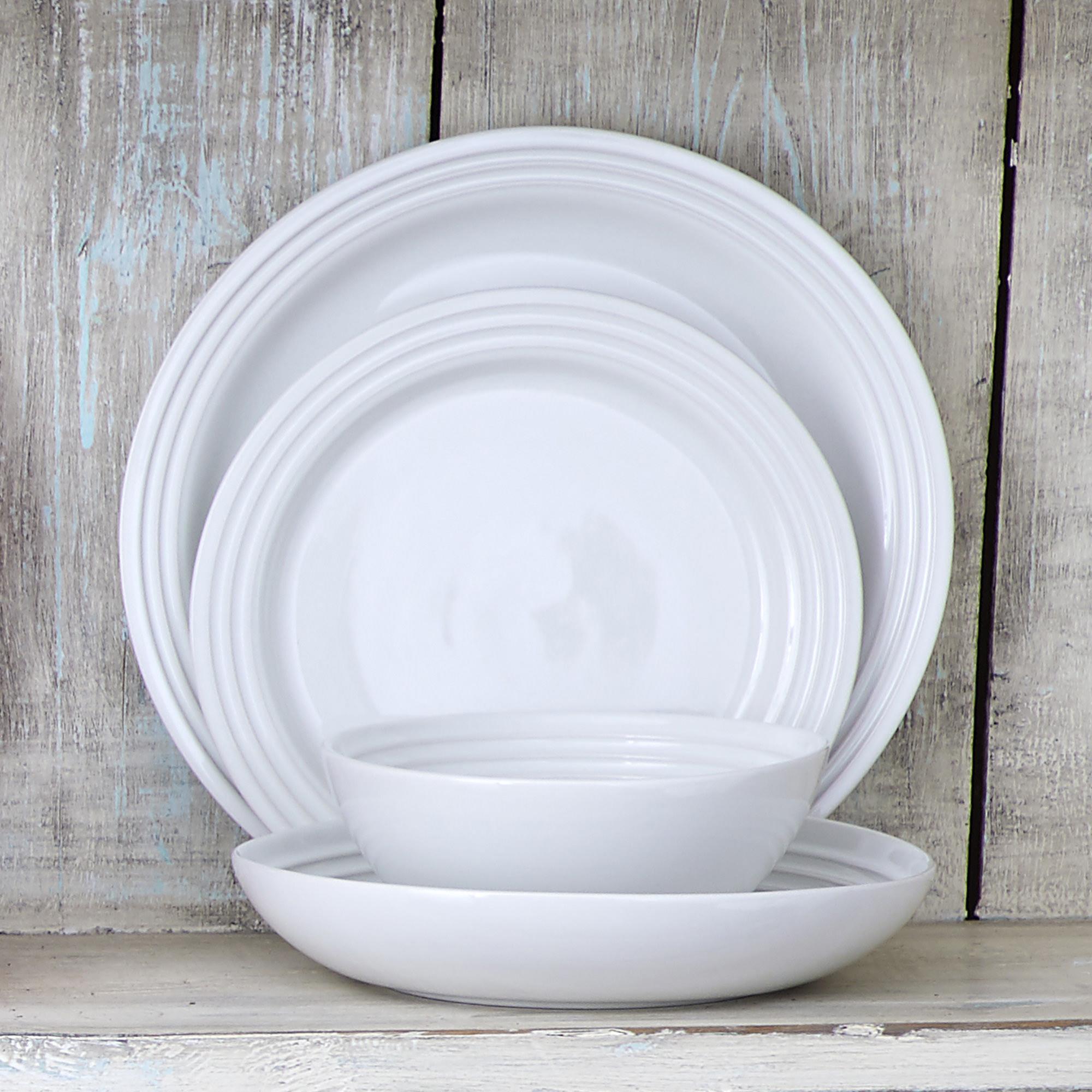 Le Creuset Stoneware Pasta Bowl Set of 4 White Image 5