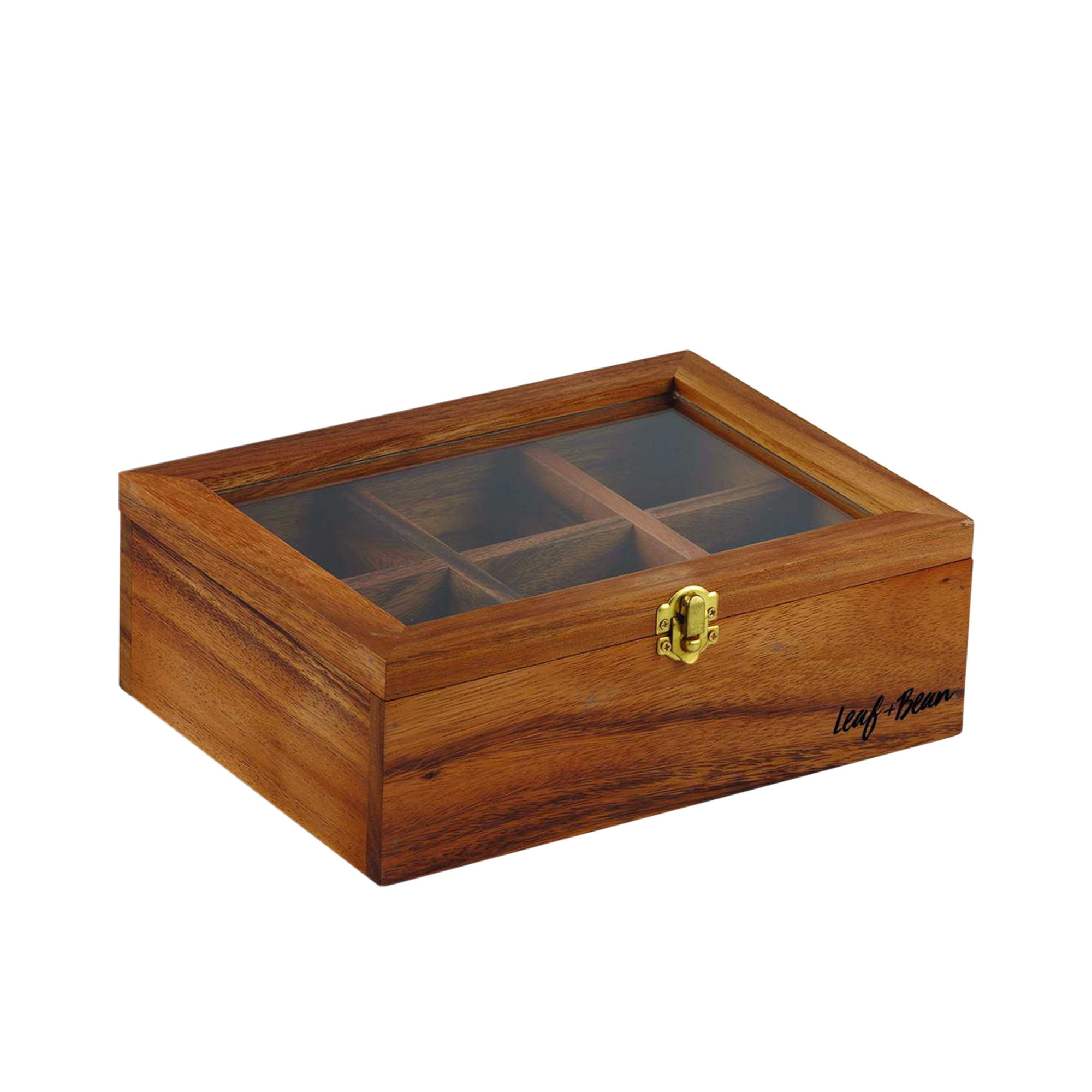 Leaf & Bean Acacia Wood Tea Box Image 1
