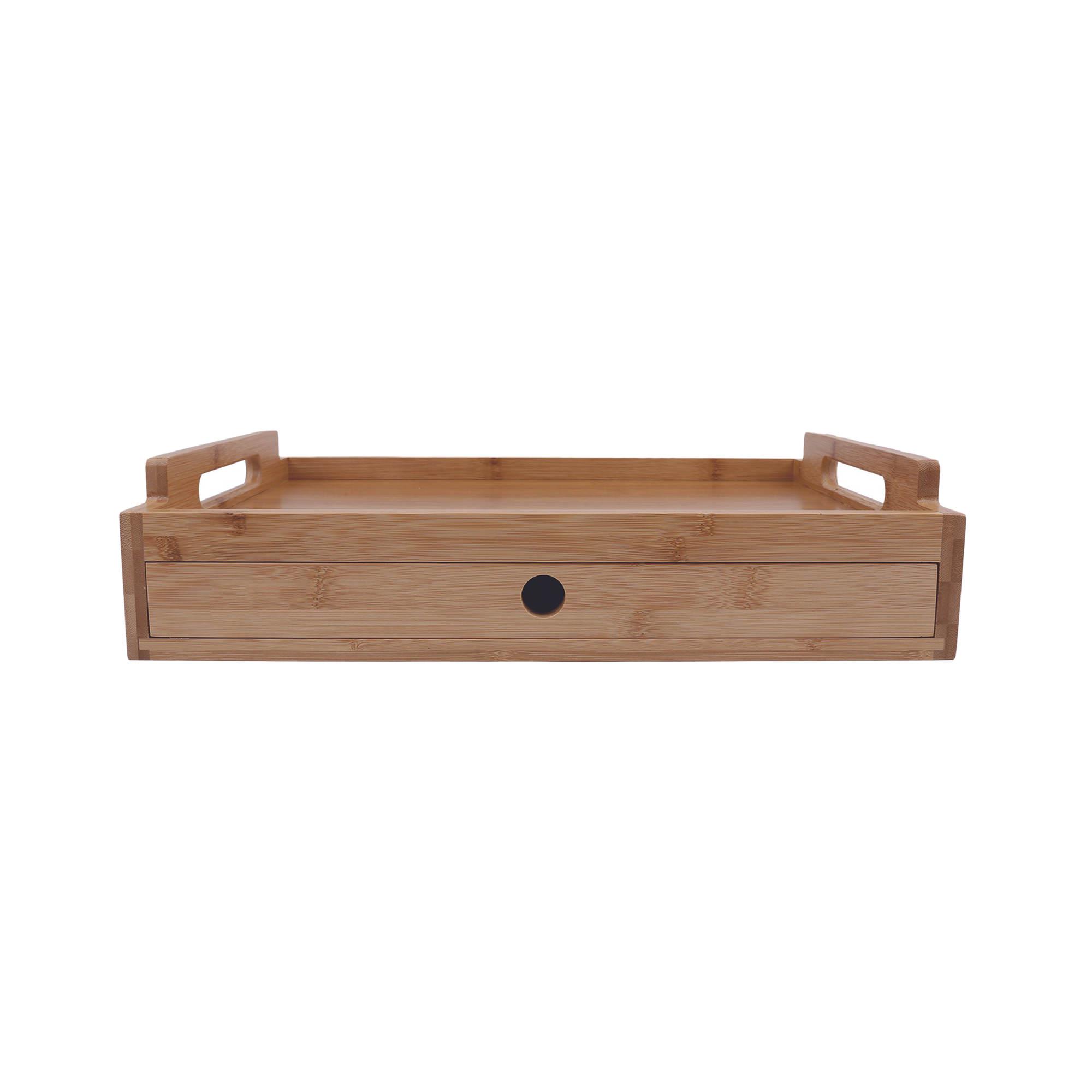 Living Today Bamboo Serving Tray With Drawer 43x31cm Image 3