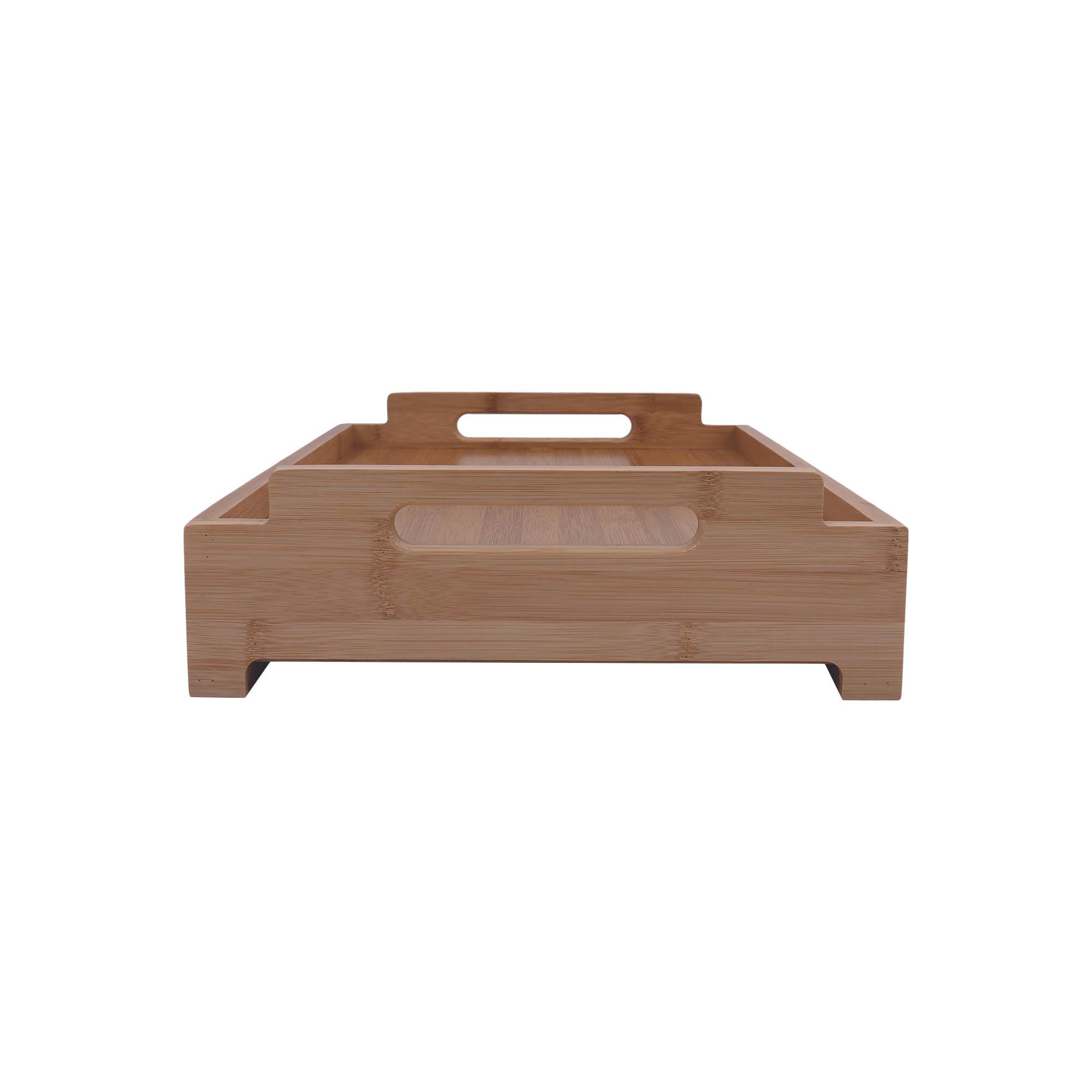 Living Today Bamboo Serving Tray With Drawer 43x31cm Image 4