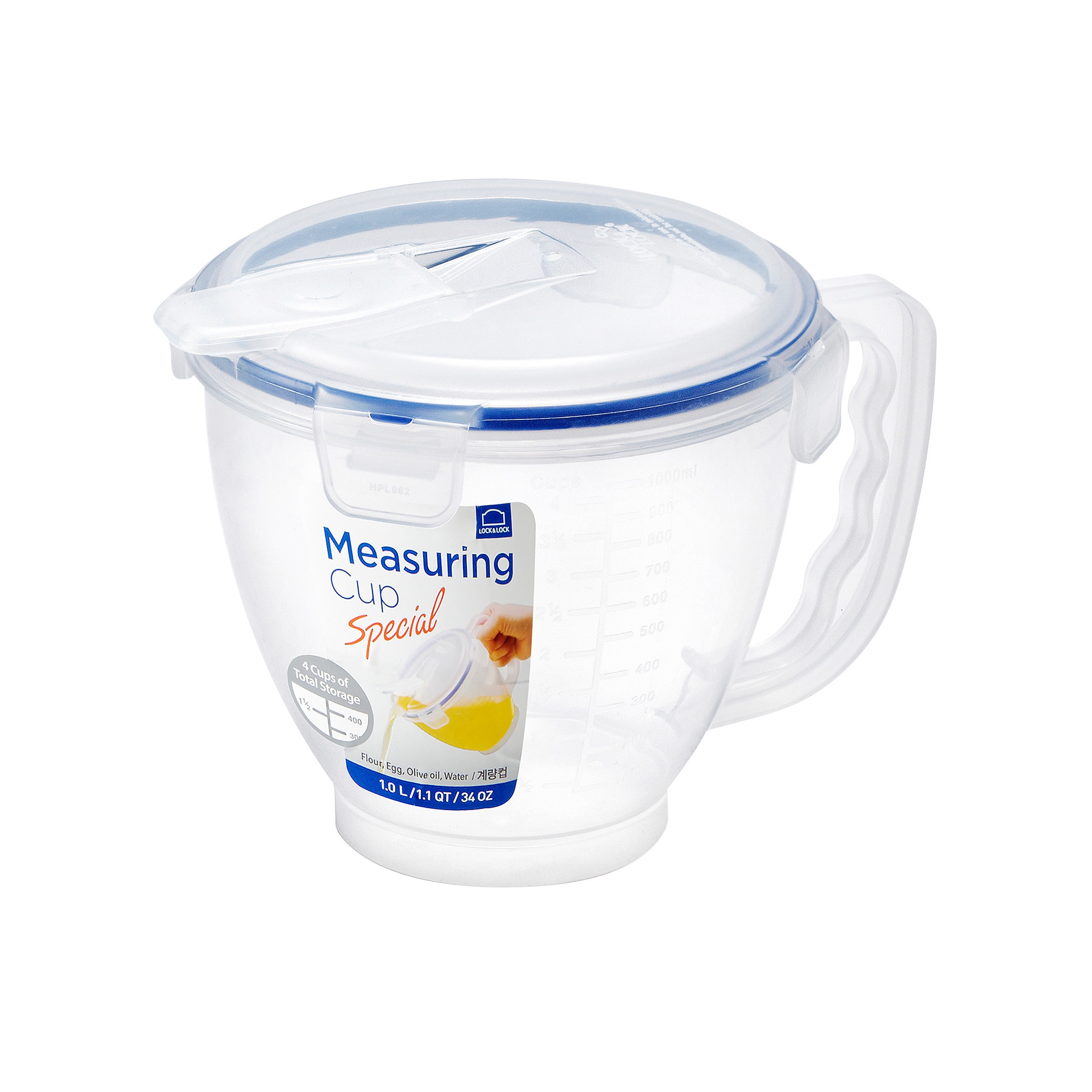 Lock & Lock Special Measuring Cup with Flip Lid 1L Image 1