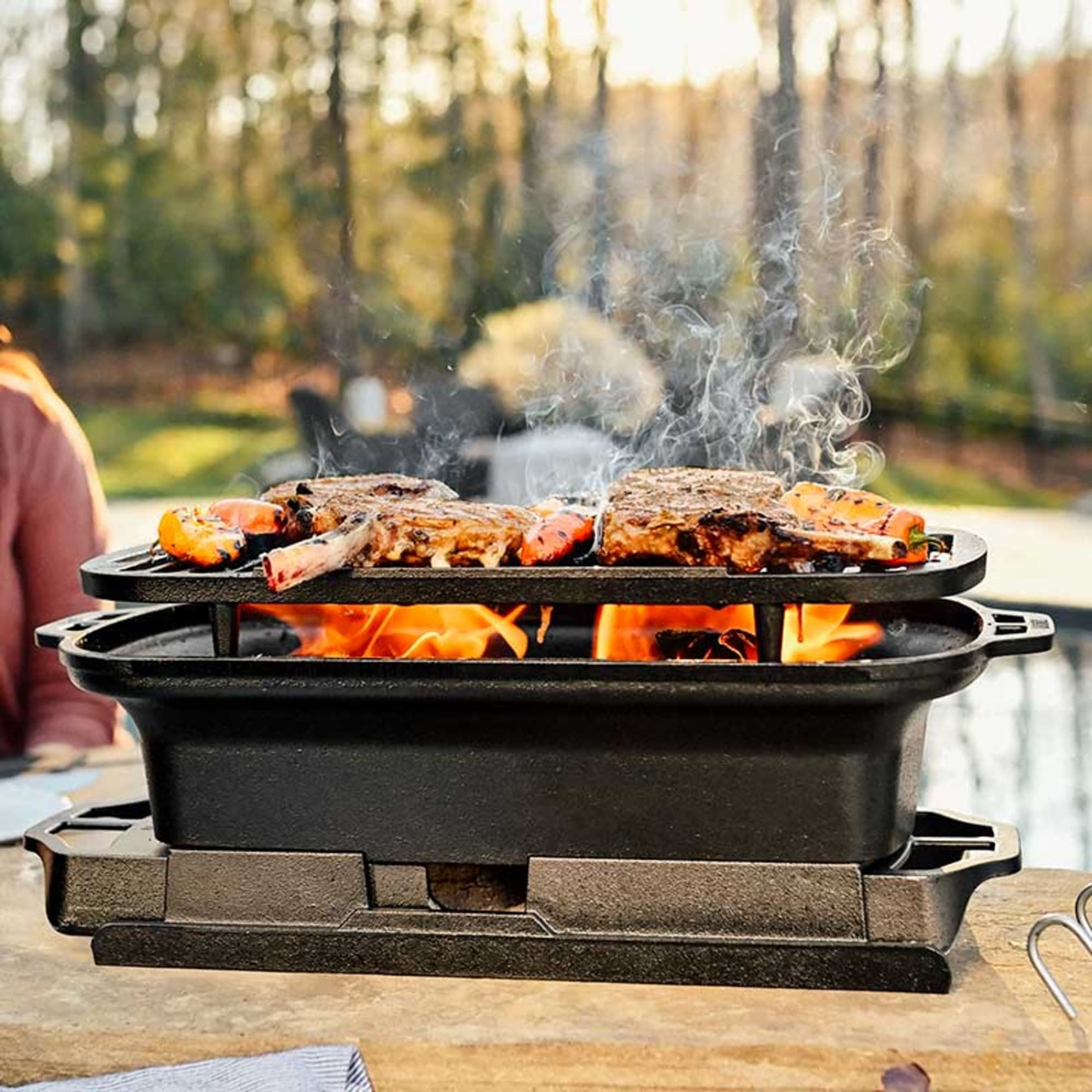 Lodge Outdoor Cast Iron Sportsman's Pro Grill Image 2