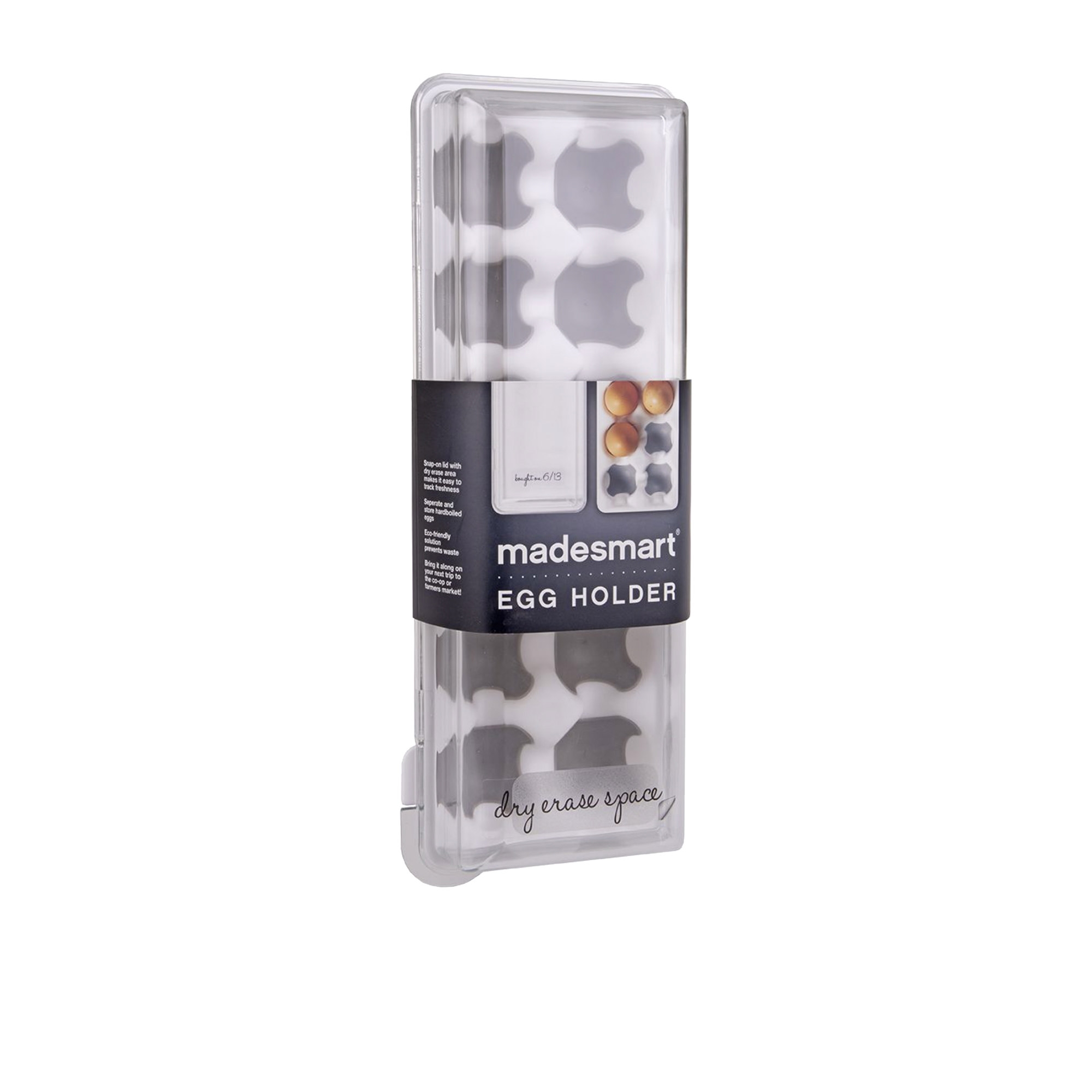 Madesmart Egg Holder with Snap on Lid Clear Image 2