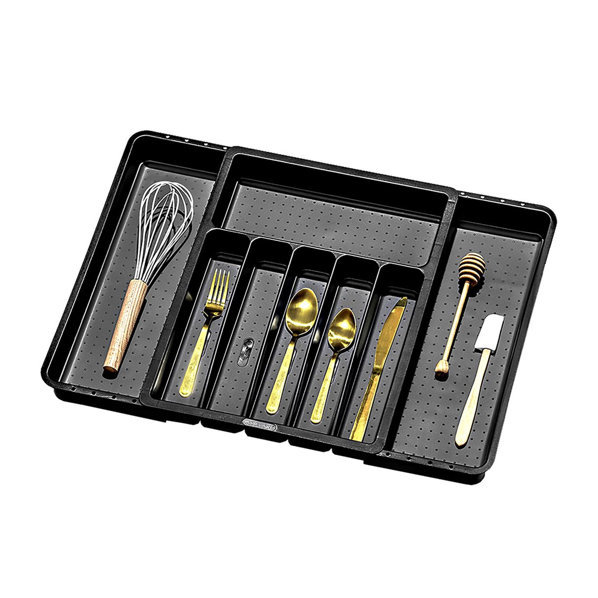 Madesmart Expandable Cutlery Tray Carbon Image 1
