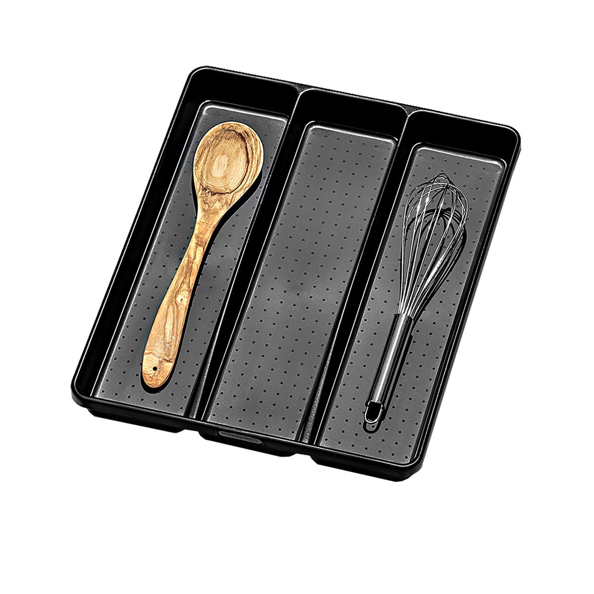 Madesmart Large Utensil Tray 3 Compartment Carbon Image 1