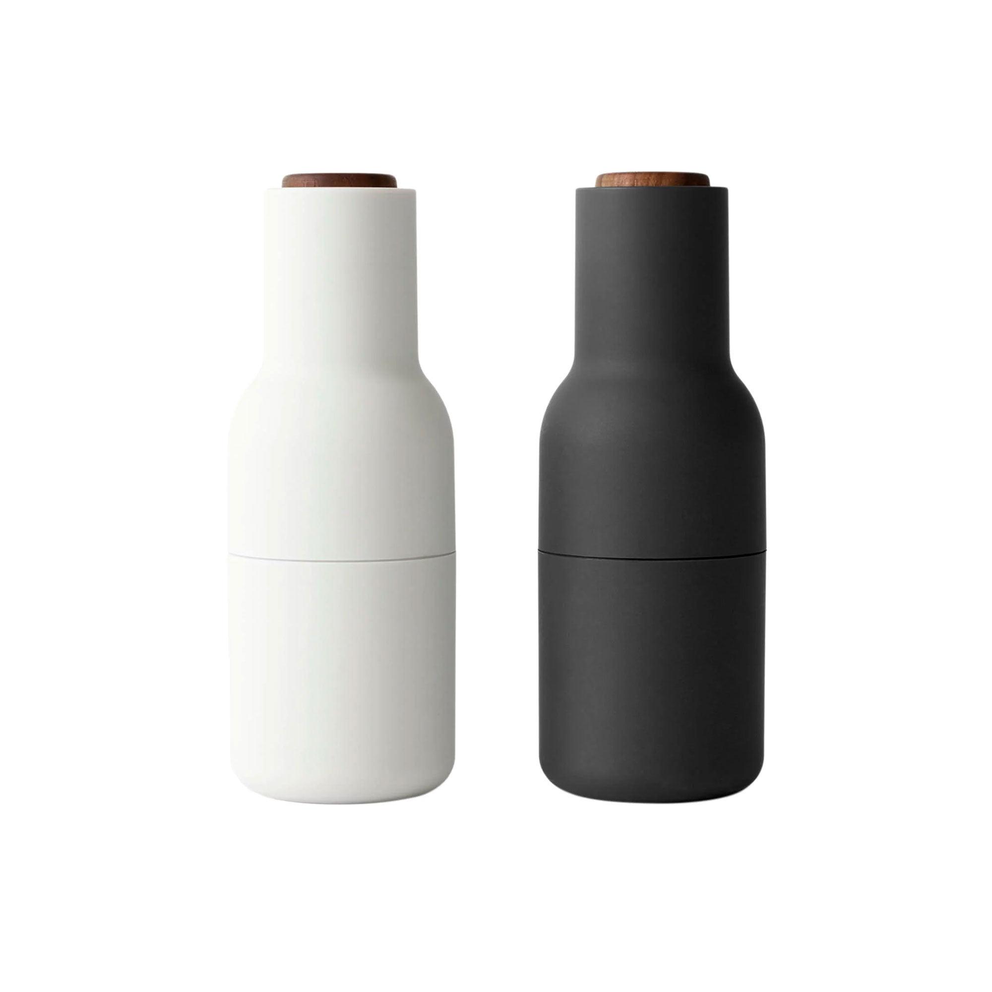 Menu Salt & Pepper Bottle Grinder with Walnut Lid Set of 2 Ash Carbon Image 1