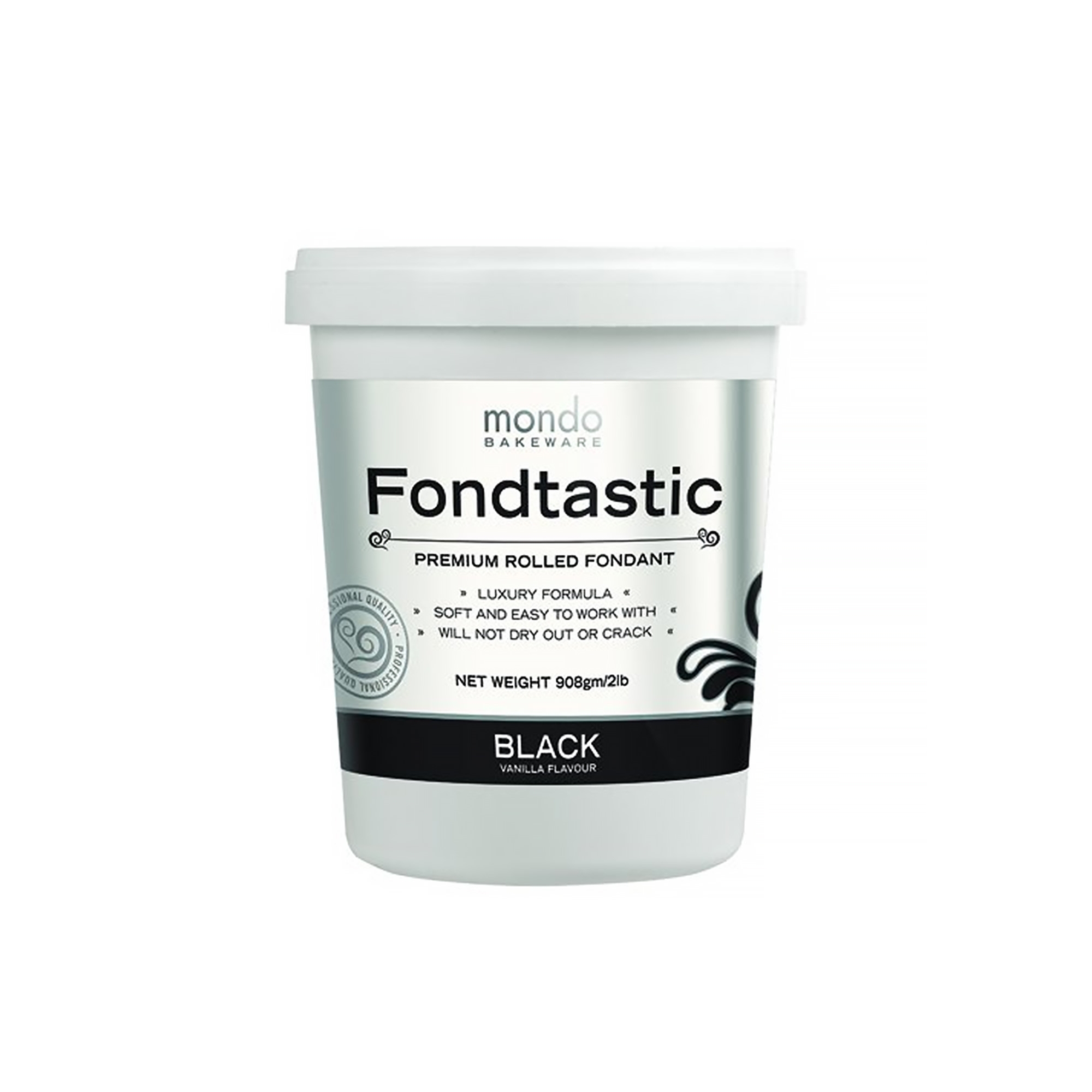 Fondtastic Premium Rolled Fondant Black 908g Image 1