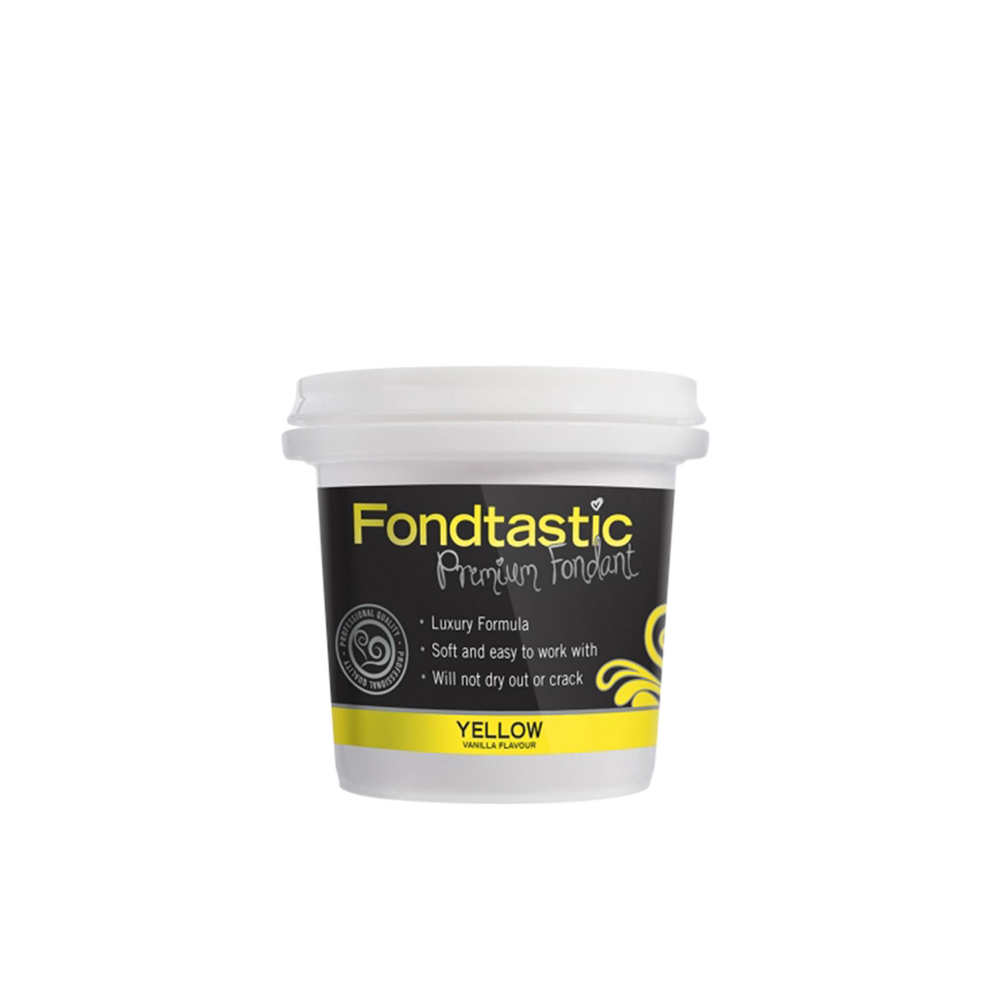 Fondtastic Premium Rolled Fondant Mini Tub Yellow 225g Image 1