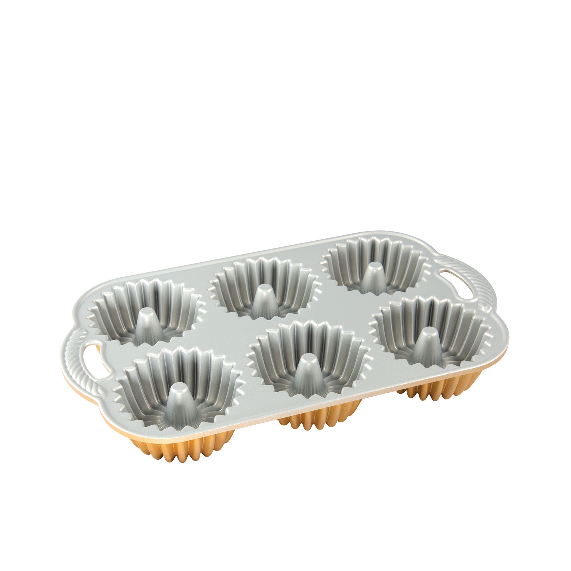Nordic Ware Brilliance Bundtlette Muffin Pan 6 Cup Gold Image 1