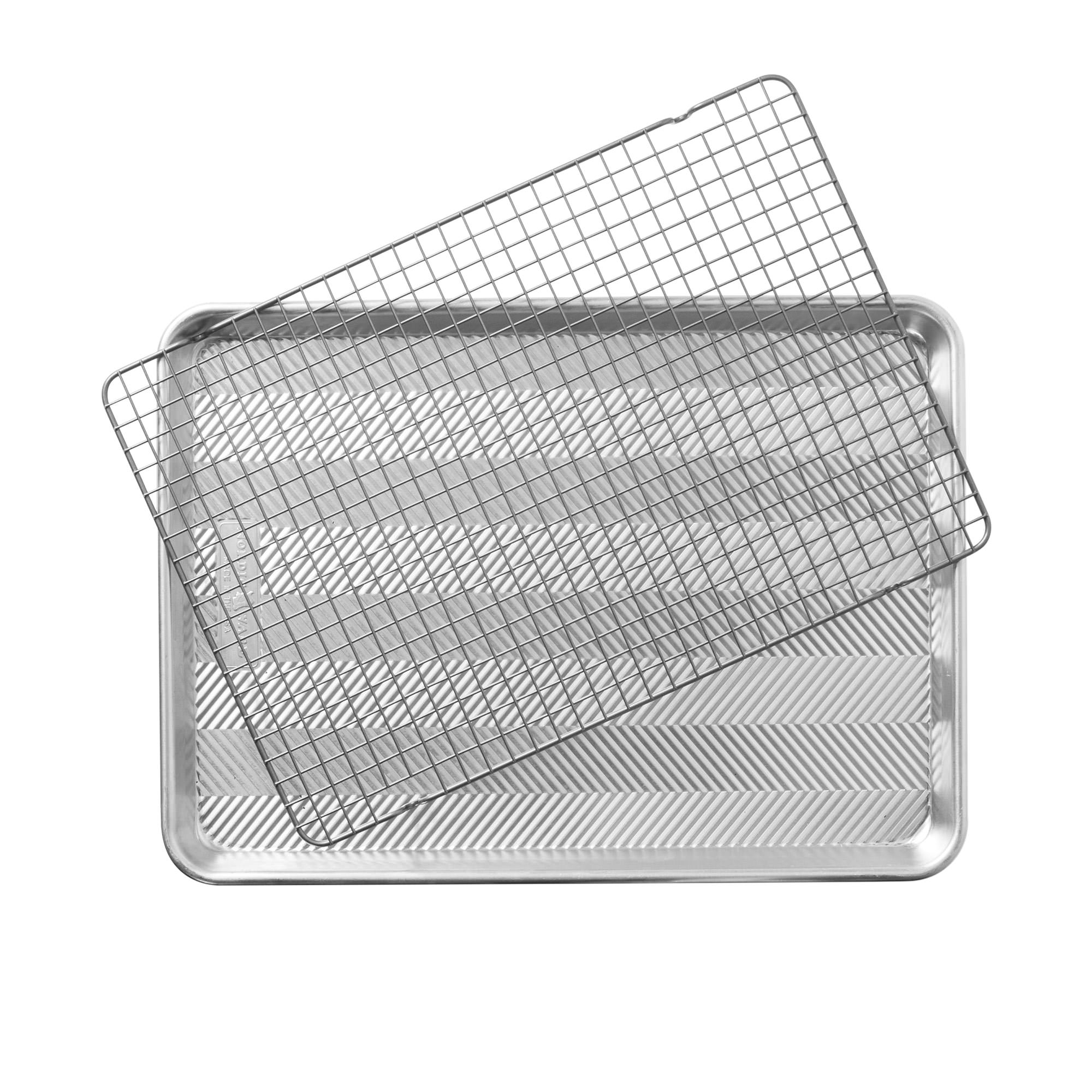 Nordic Ware Naturals Prism Textured Baking Pan with Non Stick Grid 45.5x32.5cm Image 1
