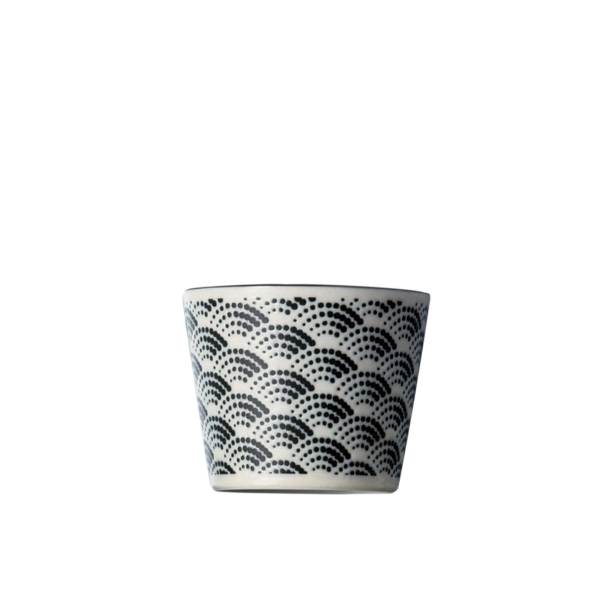 Japanese Collection Komon Porcelain Japanese Tea Cup Set of 5 Black Image 2