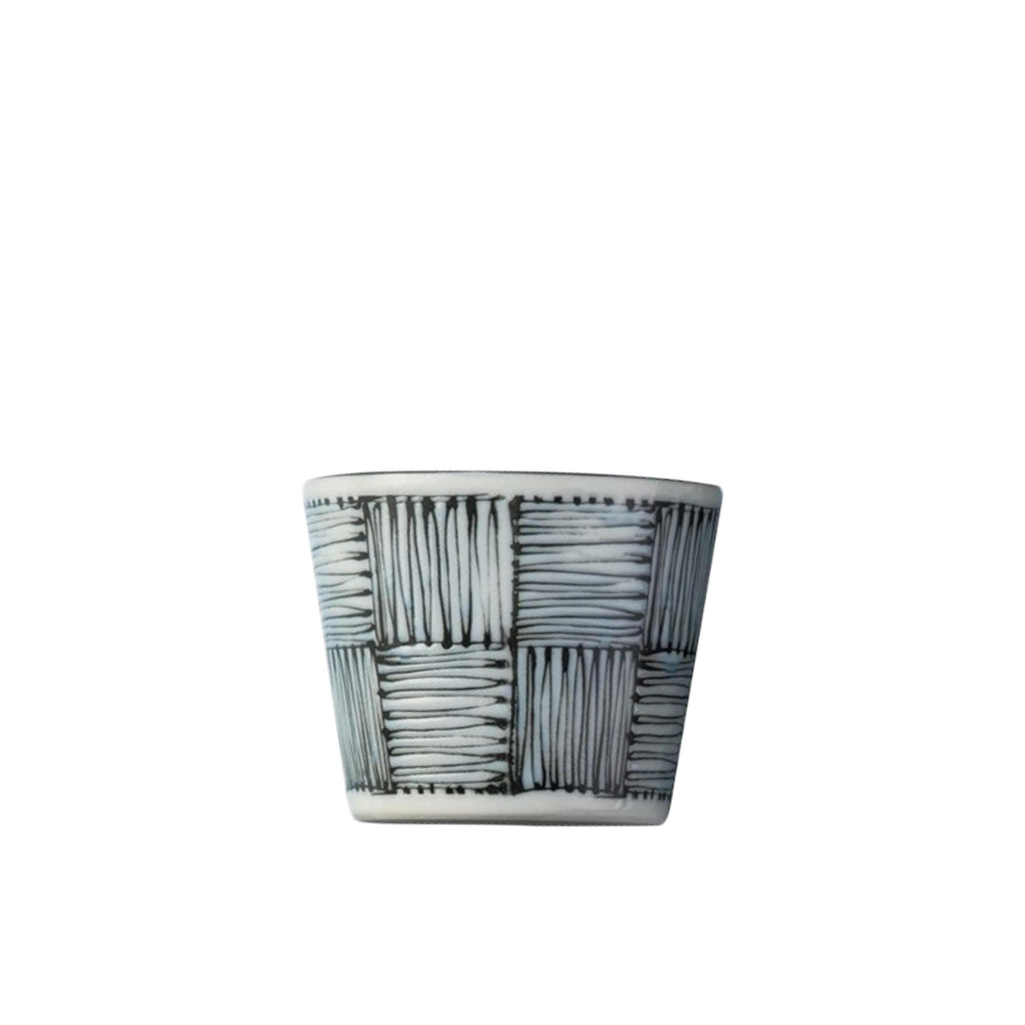 Japanese Collection Komon Porcelain Japanese Tea Cup Set of 5 Black Image 3