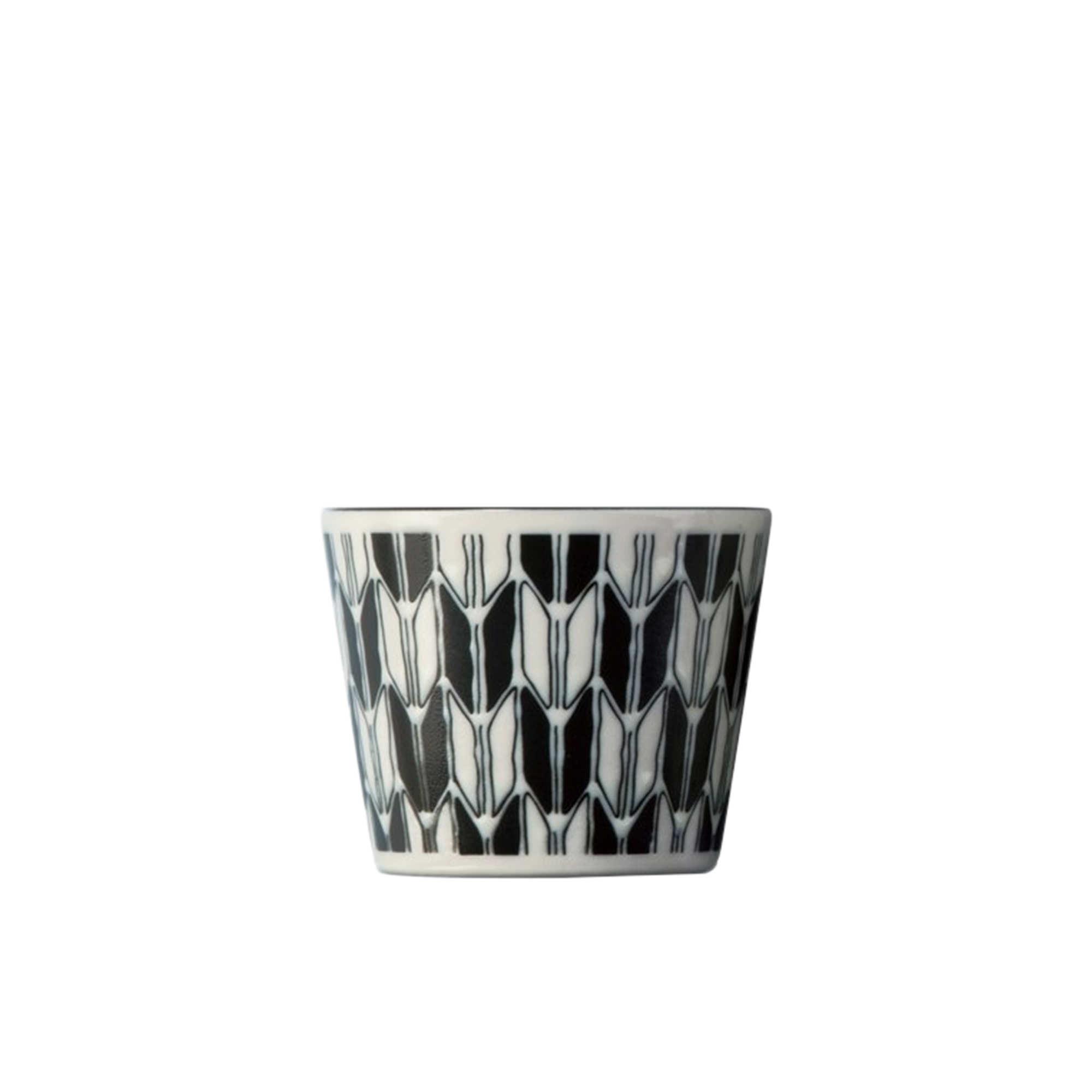 Japanese Collection Komon Porcelain Japanese Tea Cup Set of 5 Black Image 4