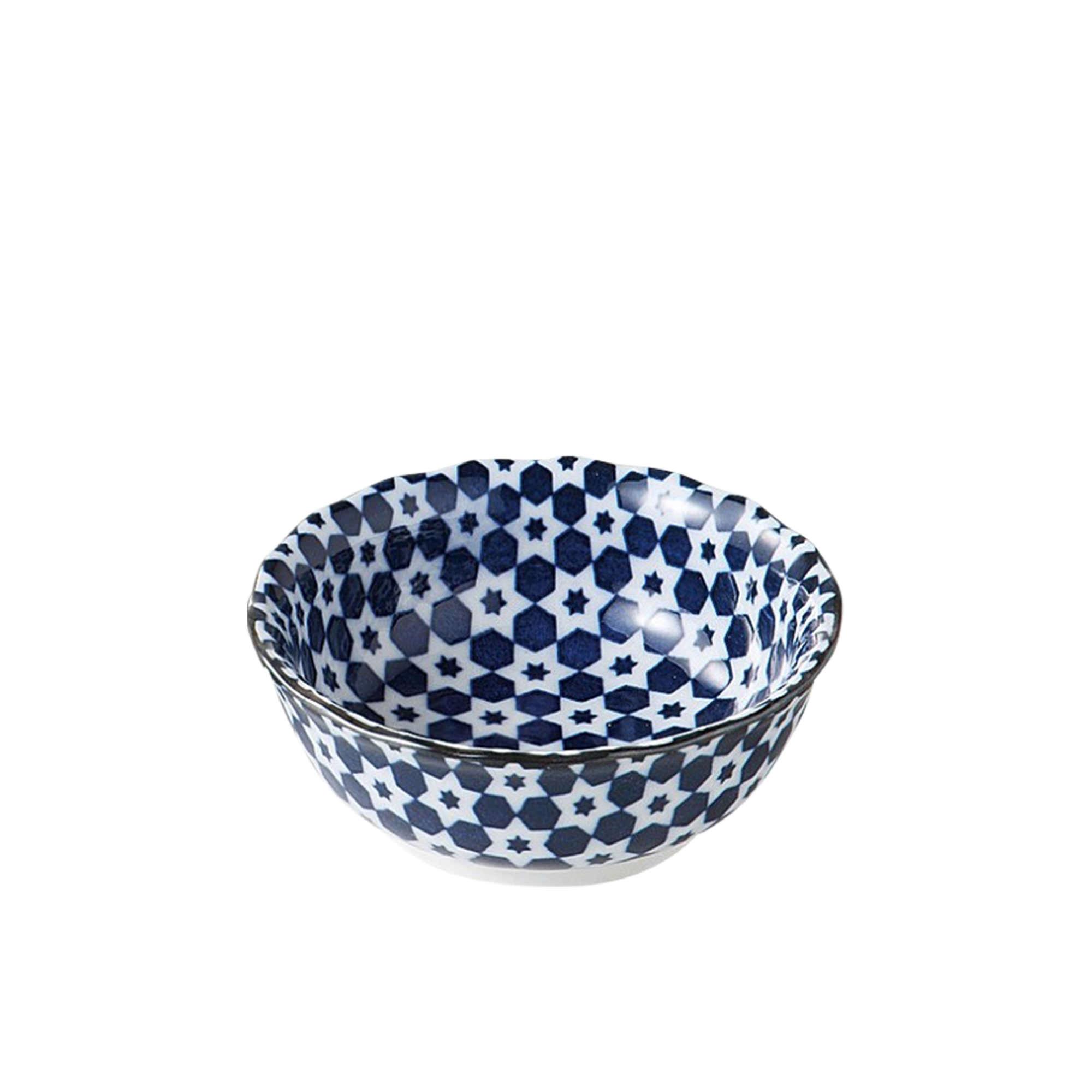 Japanese Collection Nami Porcelain Dipping Bowl Set of 5 Blue Image 4