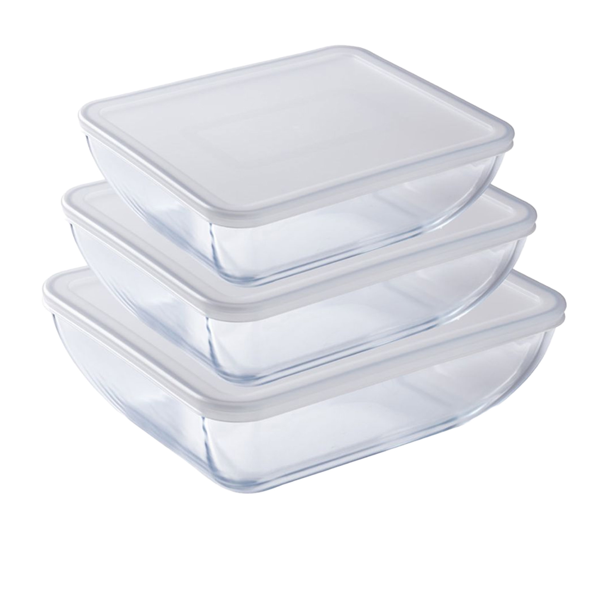 O' Cuisine Rectangular Glass Food Storage Container Set 6pc Image 1