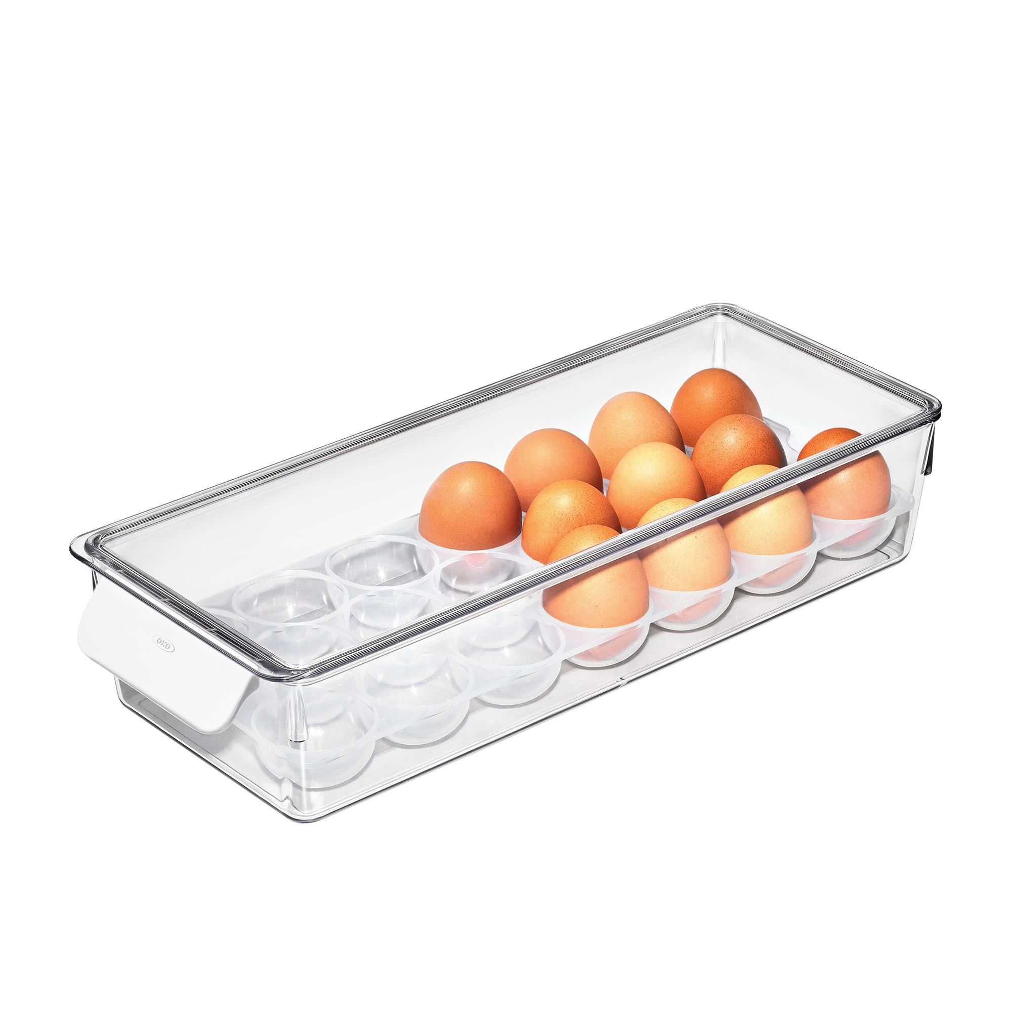 OXO Good Grips Fridge Egg Bin with Removable Tray Clear Image 1