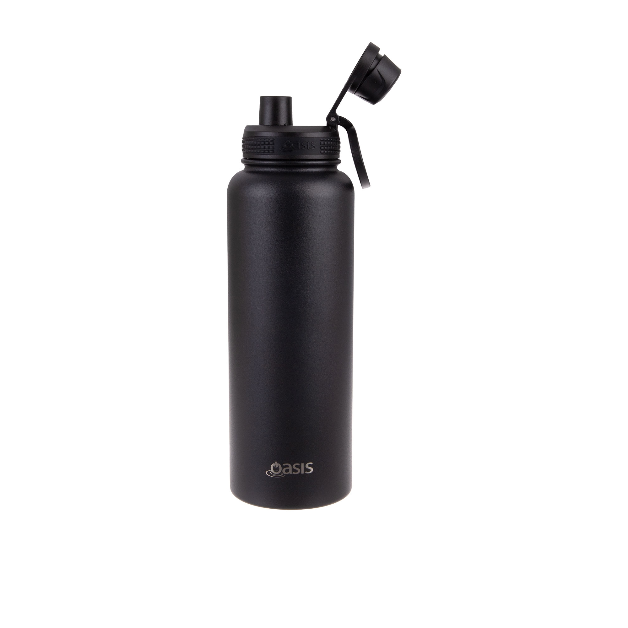 Oasis Challenger Double Wall Insulated Sports Bottle 1.1L Black Image 2