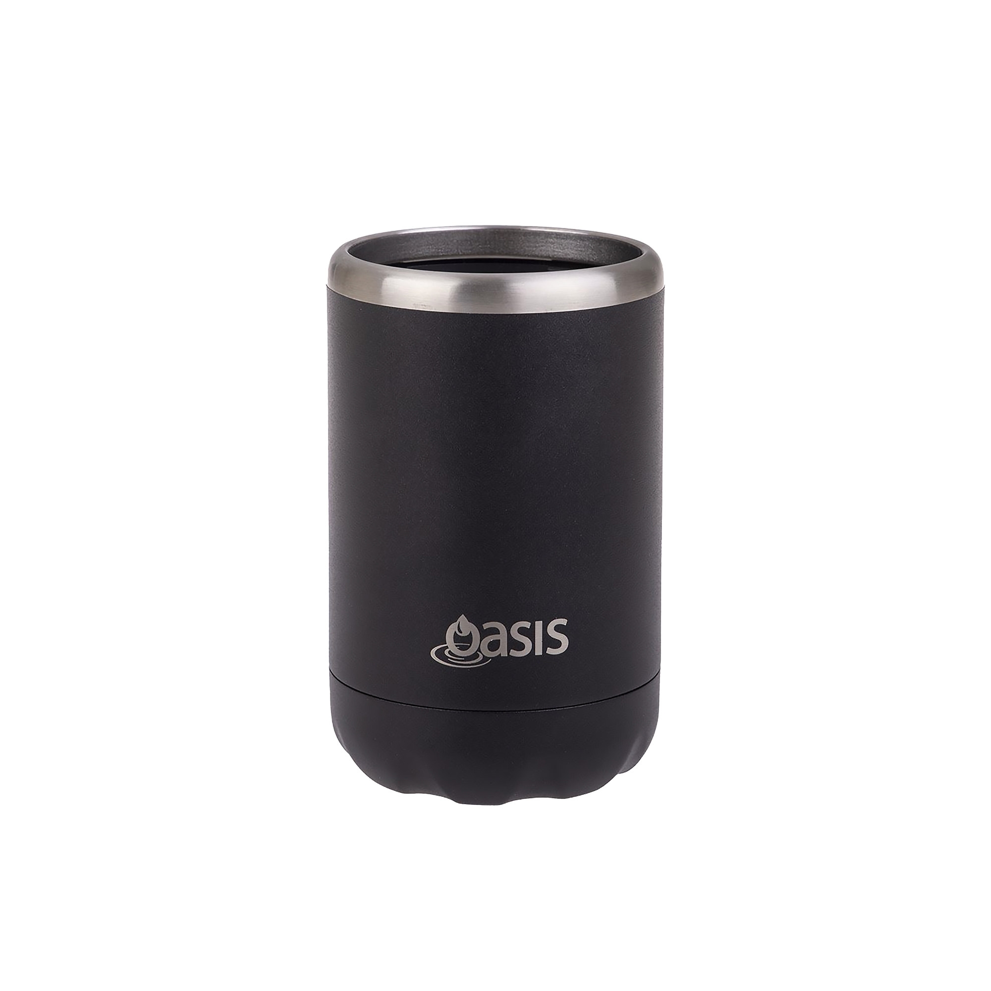Oasis Double Wall Insulated Cooler Can 375ml Black Image 1