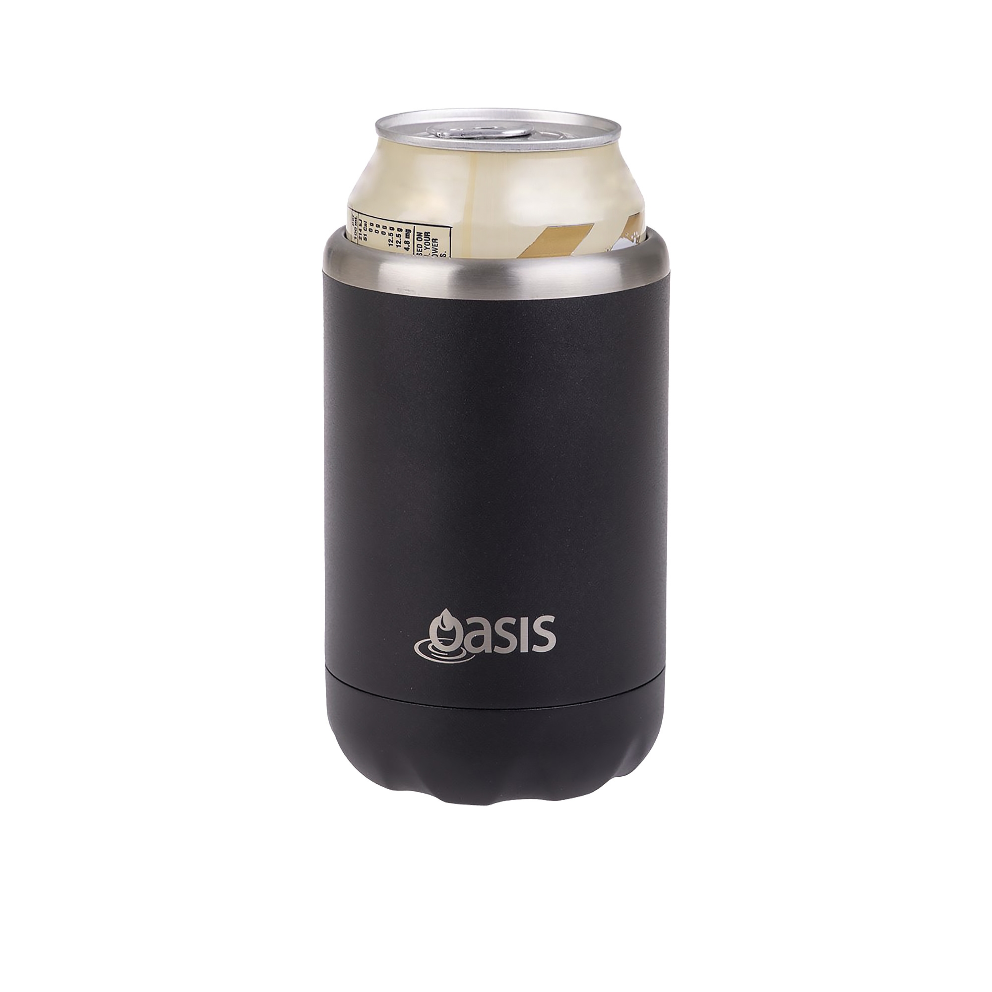 Oasis Double Wall Insulated Cooler Can 375ml Black Image 2