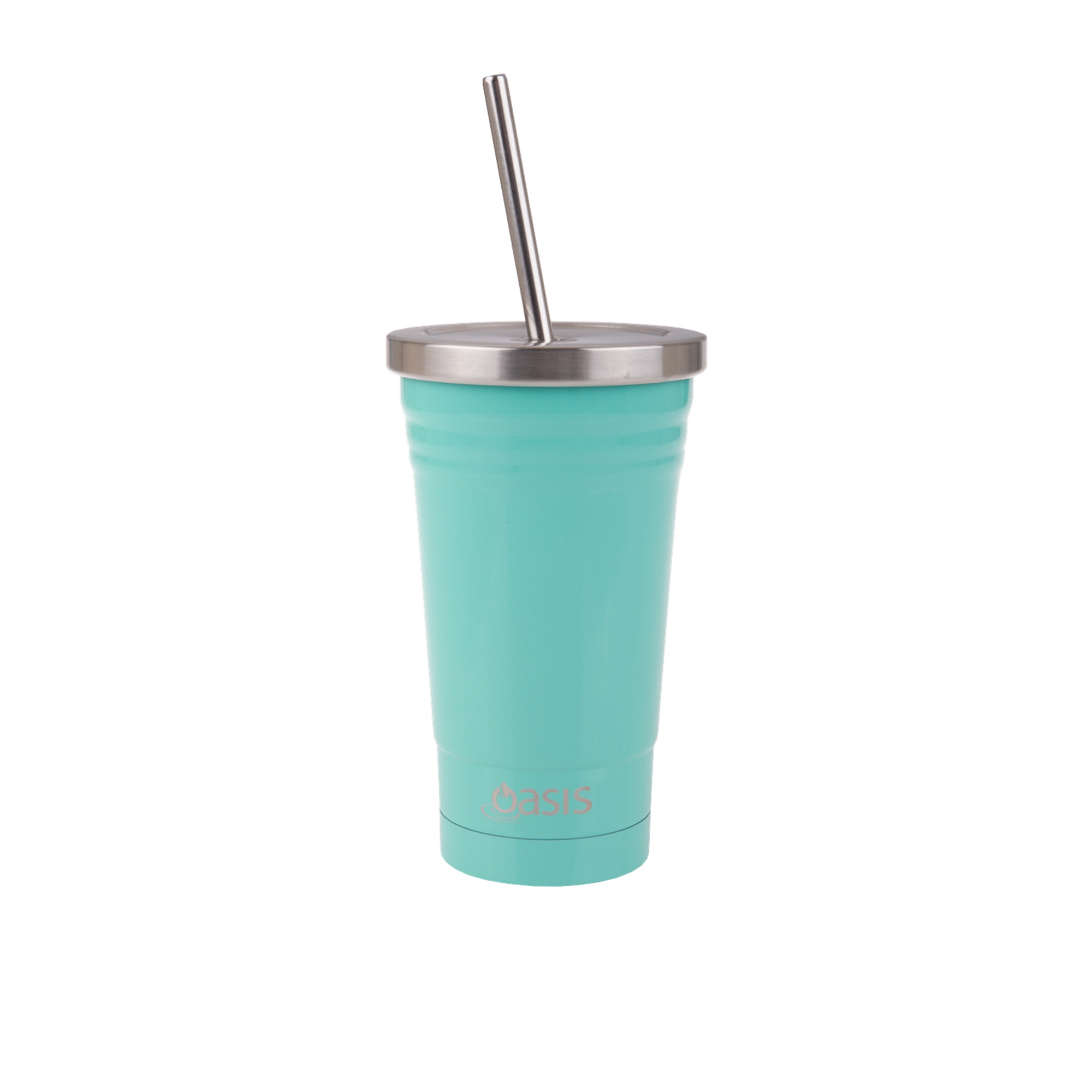 Oasis Double Wall Insulated Smoothie Tumbler with Straw 500ml Spearmint Image 1