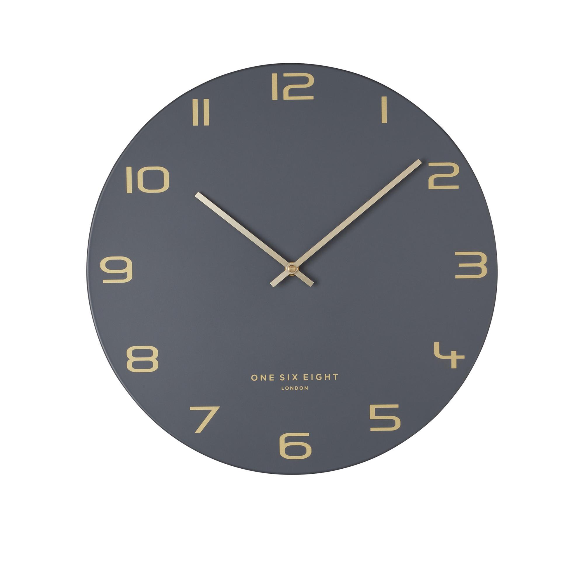 One Six Eight London Blake Silent Wall Clock 40cm Charcoal Grey Image 1