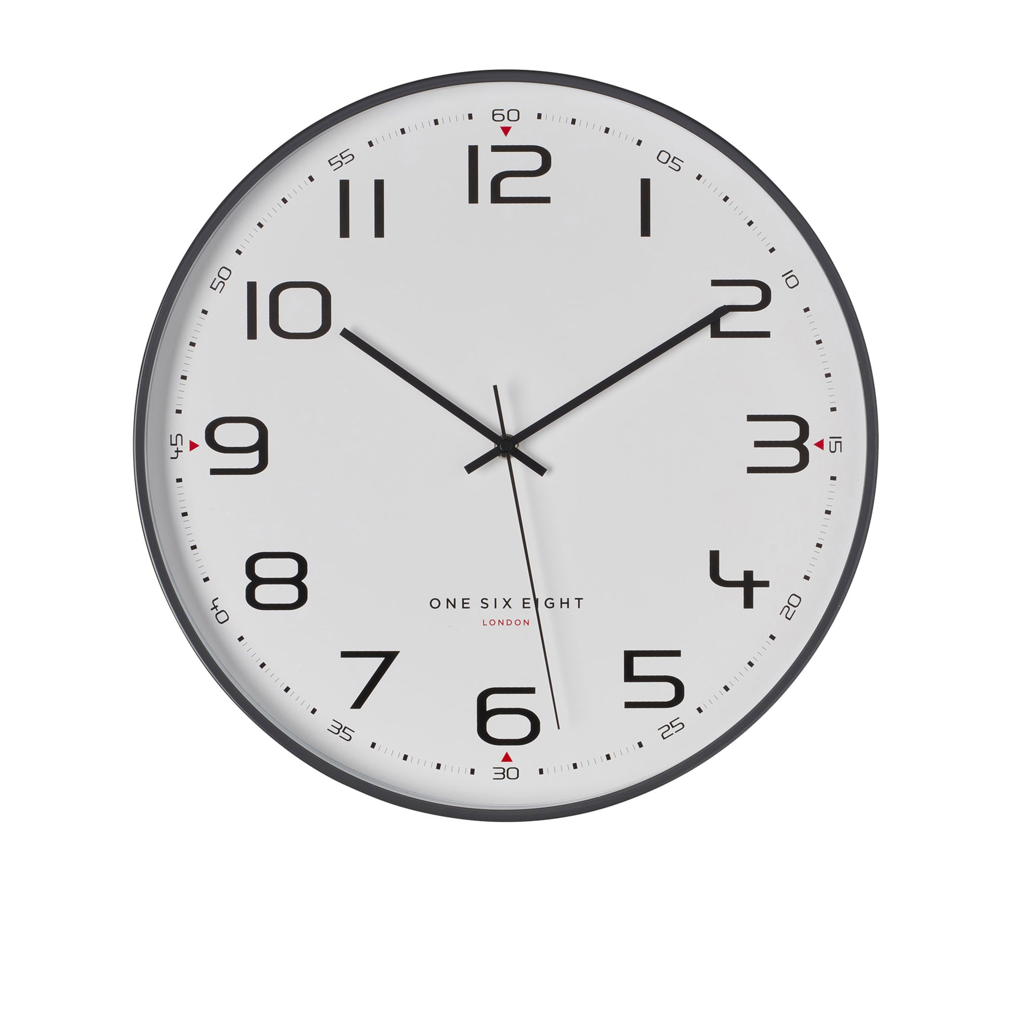 One Six Eight London Carmen Silent Wall Clock 30cm Cool Grey Image 1